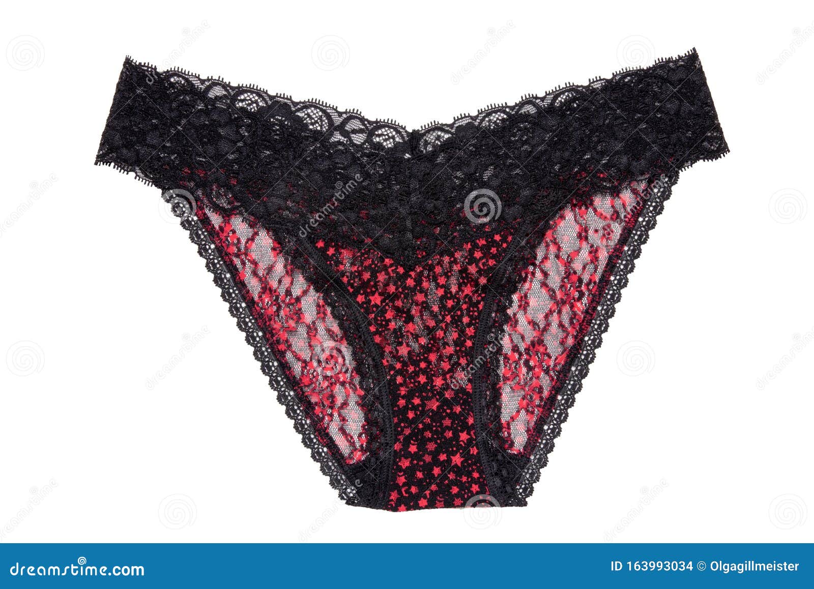 Beautiful Female Lacy Red Panties Isolated Stock Photo 1444036187