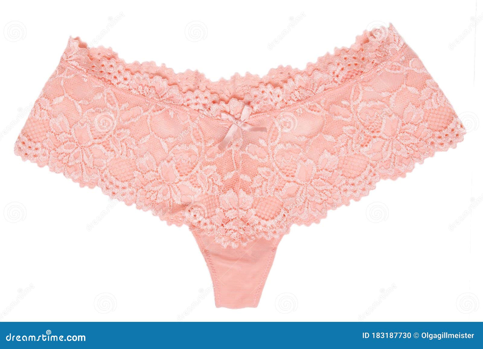 Underwear Woman Isolated. Close-up of Luxurious Elegant Pink Lacy