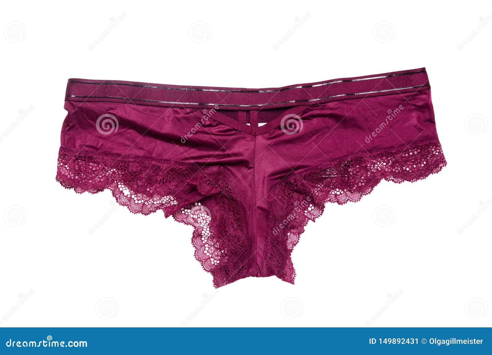 Underwear Woman Isolated. Close-up of Luxurious Elegant Pink Satin