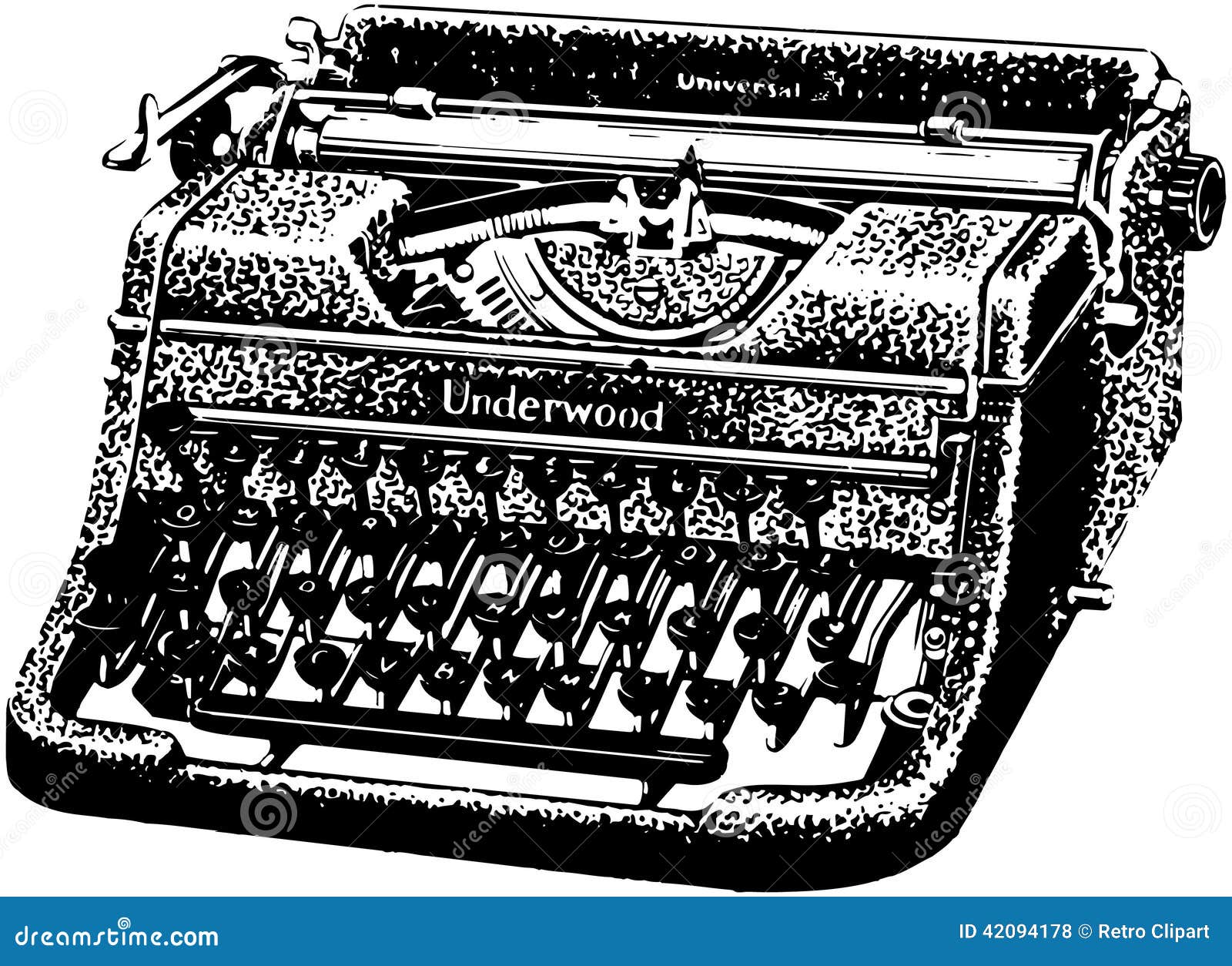 Underwood Typewriter editorial stock photo. Illustration of university