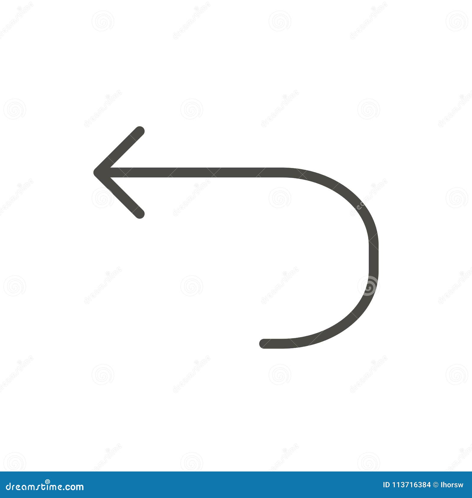 undo icon . line back .