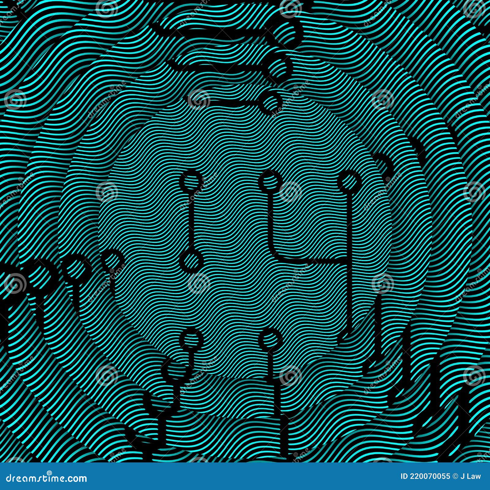 Concentric Circular Turquoise Sea Green Optical Illusion Stock