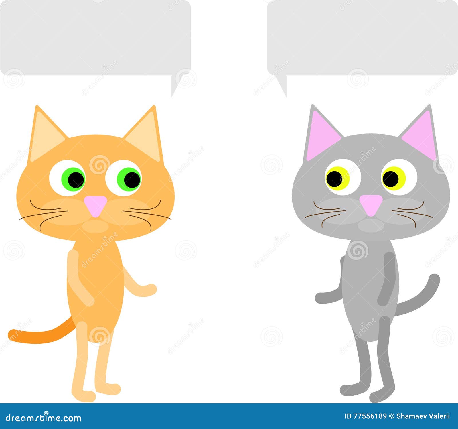 Une Conversation Entre Deux Chats Illustration de Vecteur
