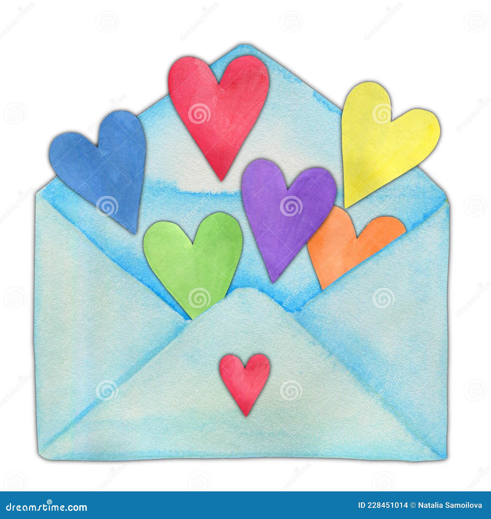 Une Enveloppe Bleue Aux Coeurs Multicolores Qui S'envole Illustration Stock  - Illustration du créateur, courriel: 228451014