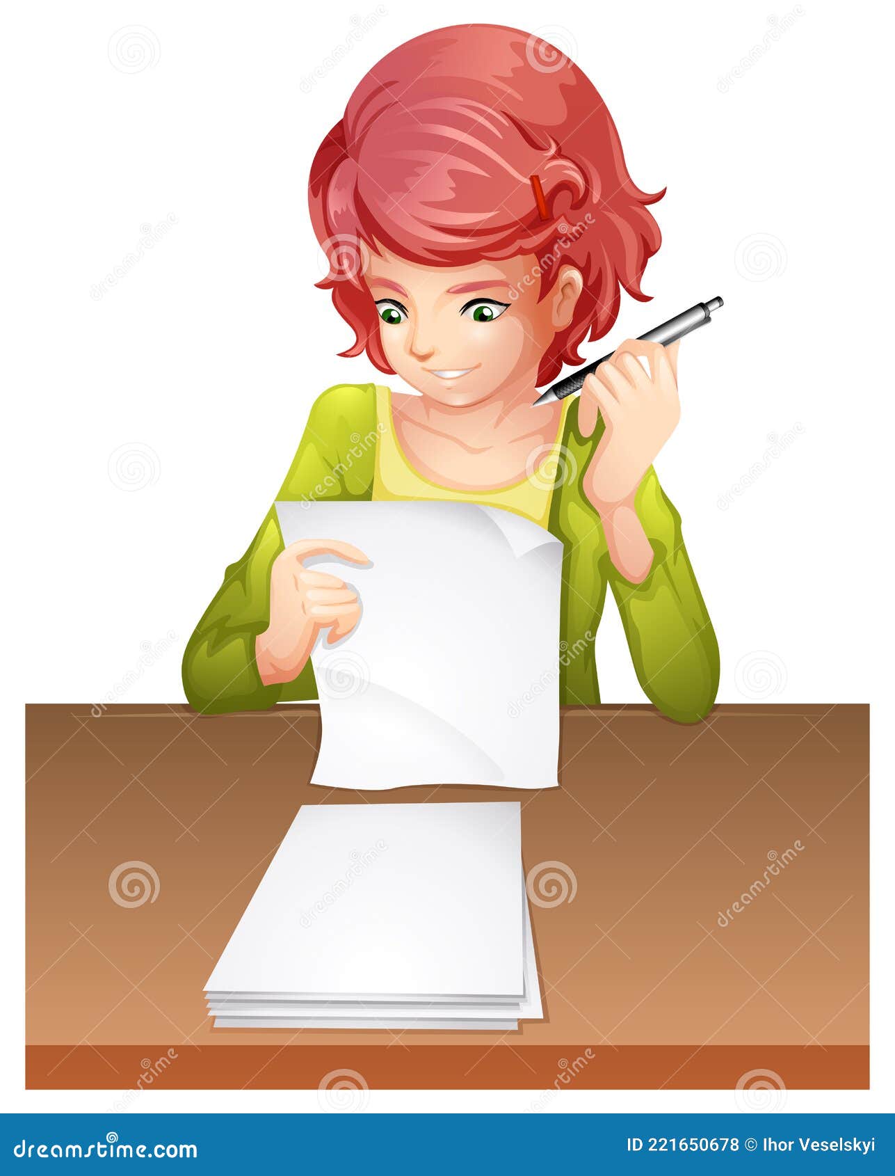 Une Femme Qui Passe Un Examen Illustration Stock Illustration Du