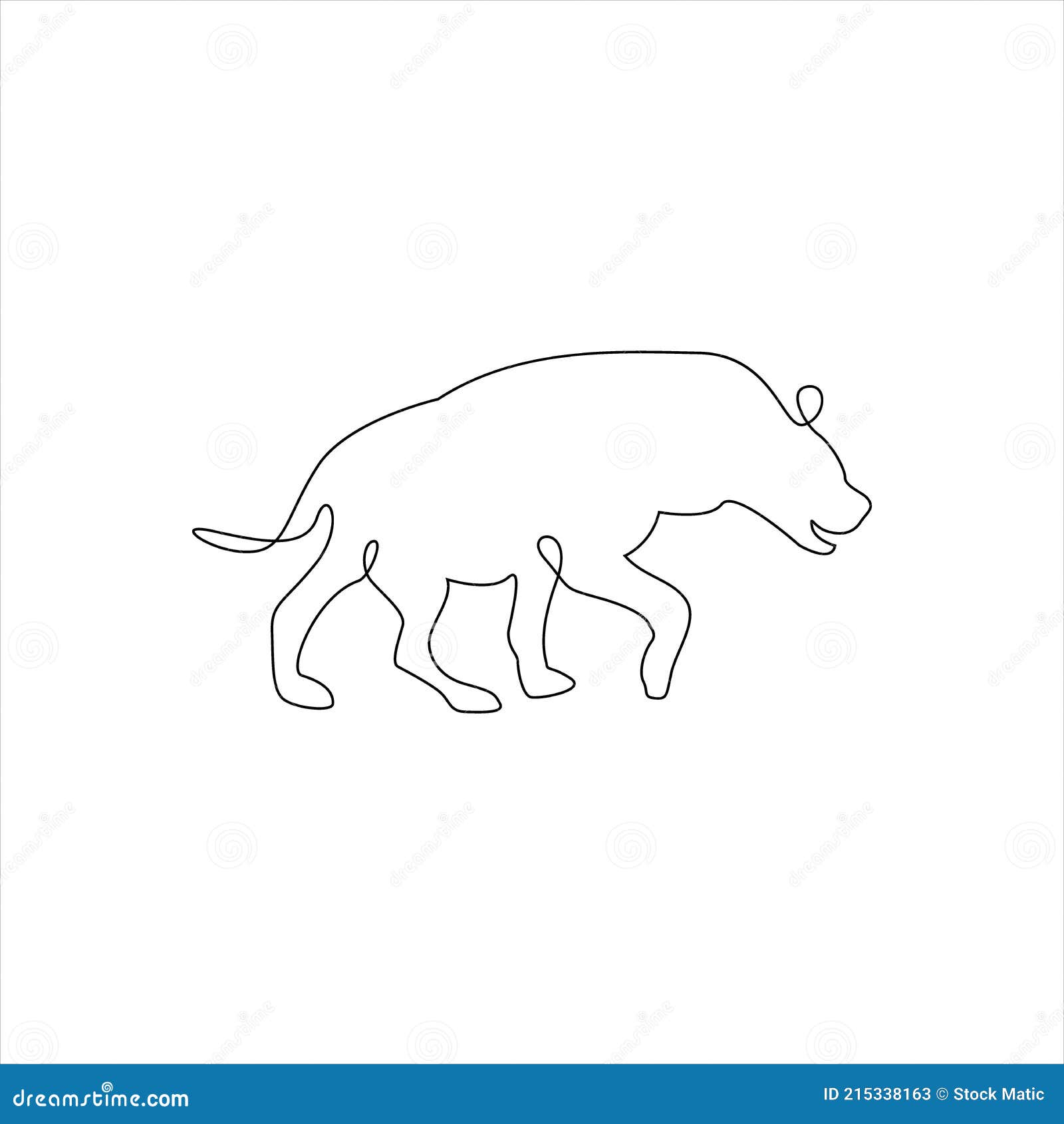 Contour Silhouette Animaux à Imprimer Une Ligne Dessin Main Hyène Contour Icône Illustration de Vecteur - Illustration du griffonnage, concept: 215338163