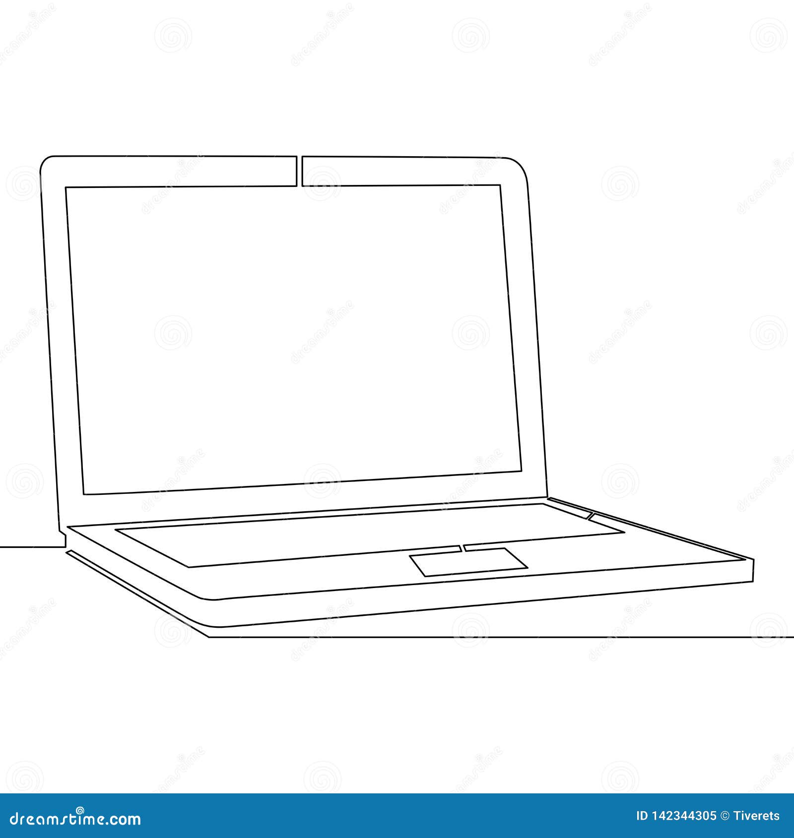 Une Ligne Simple Continue Concept De Vecteur D Ordinateur Portable Illustration De Vecteur Illustration Du Portable Continue 142344305
