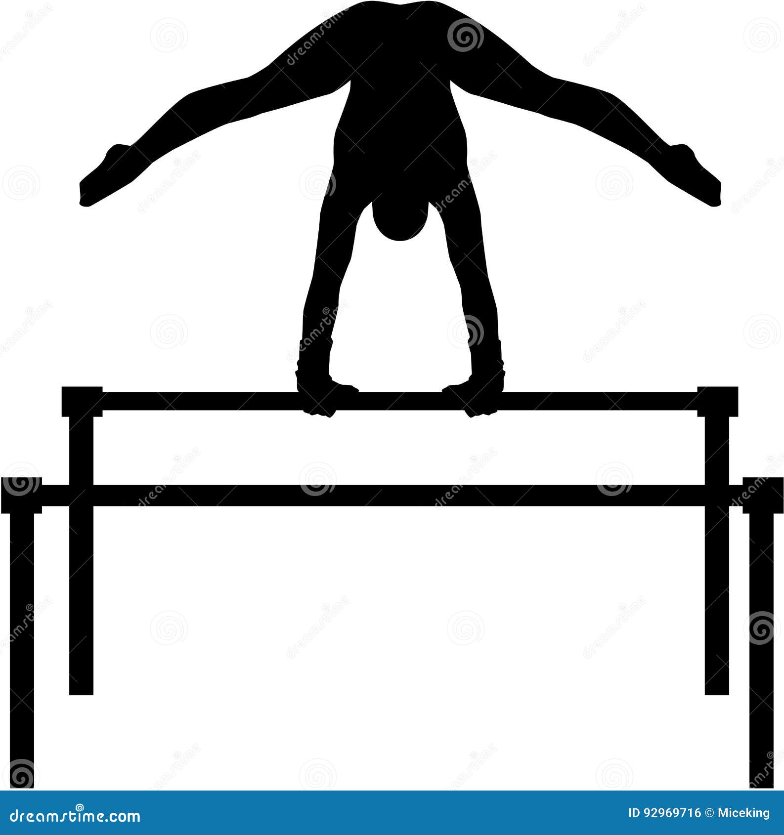 Uneven bars with gymnast stock vector. Illustration of fitness 92969716