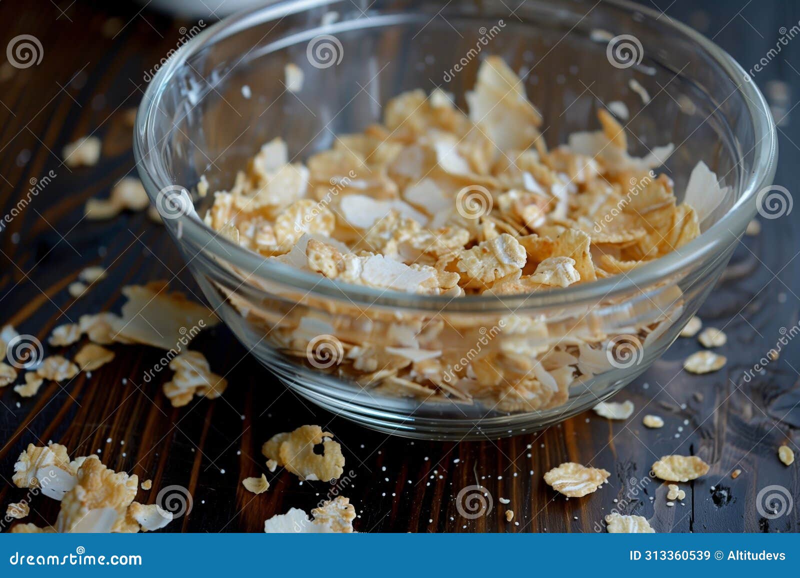 unfinished bowl of cereal with soggy flakes
