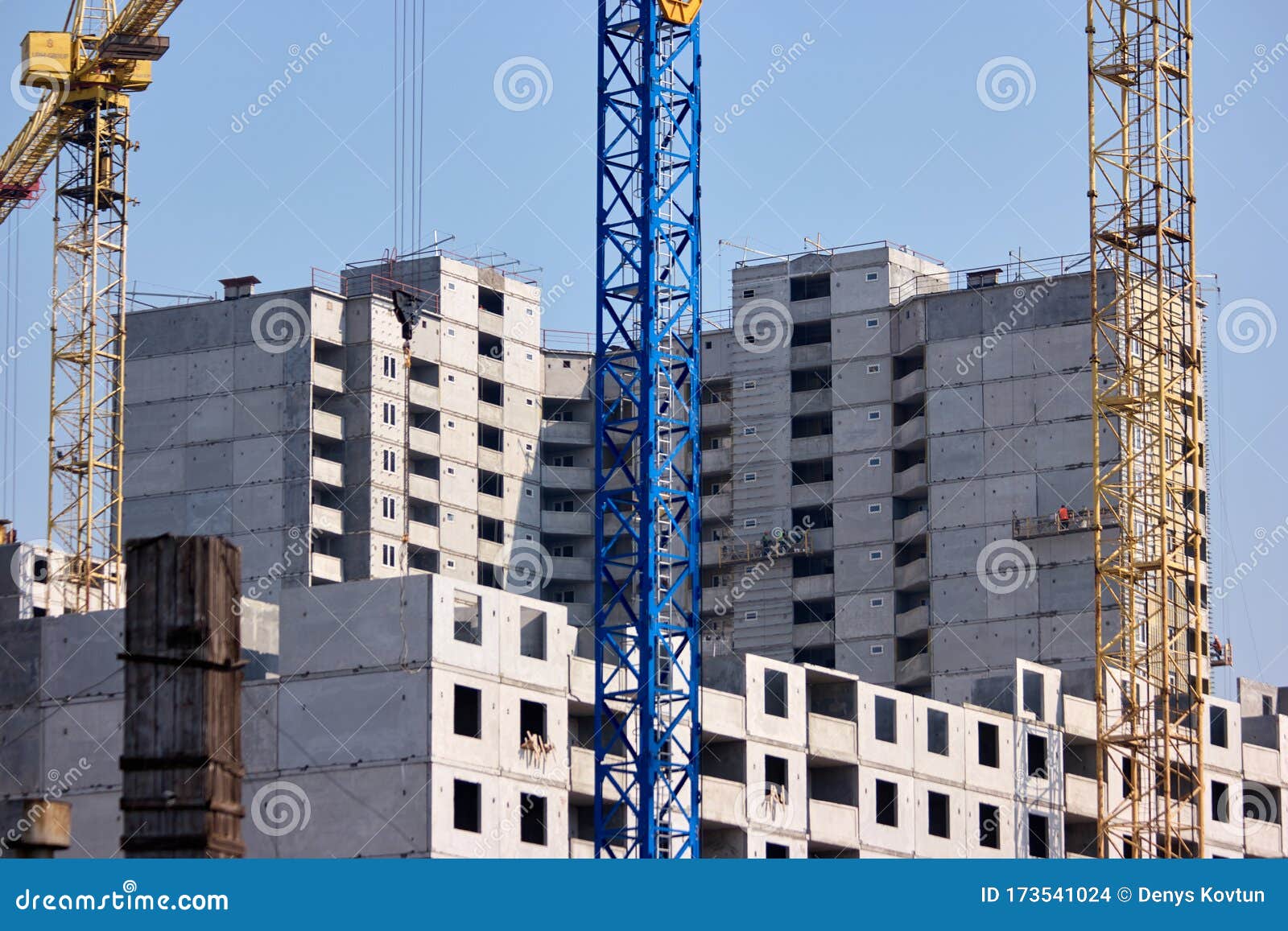 Unfinished Cement Building at a Construction Site. Stock Photo - Image