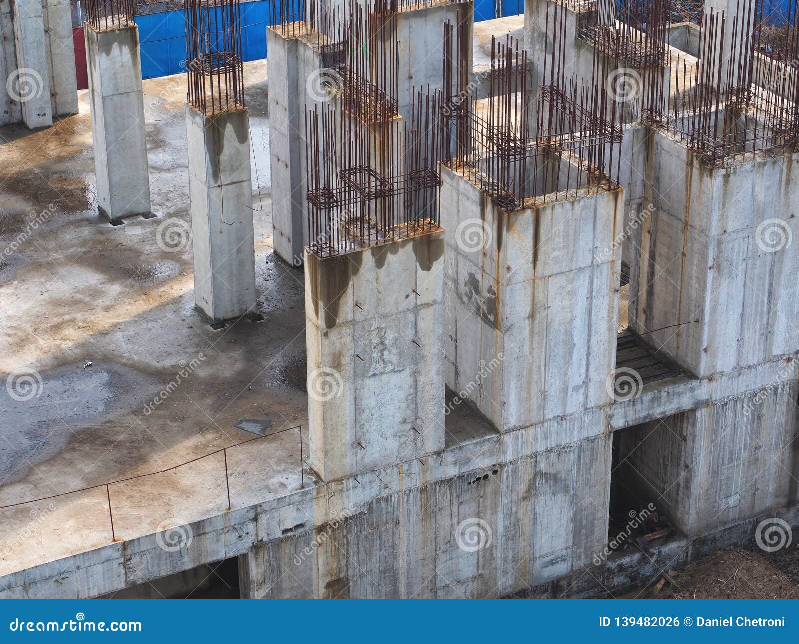 Unfinished Cement Building at a Construction Site Stock Photo - Image