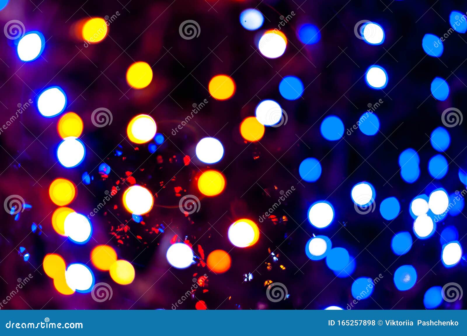 Unfocused Multicolored Shiny Lights on Dark Background with Bokeh Effect  for Wallpaper Stock Photo - Image of bokeh, dark: 165257898