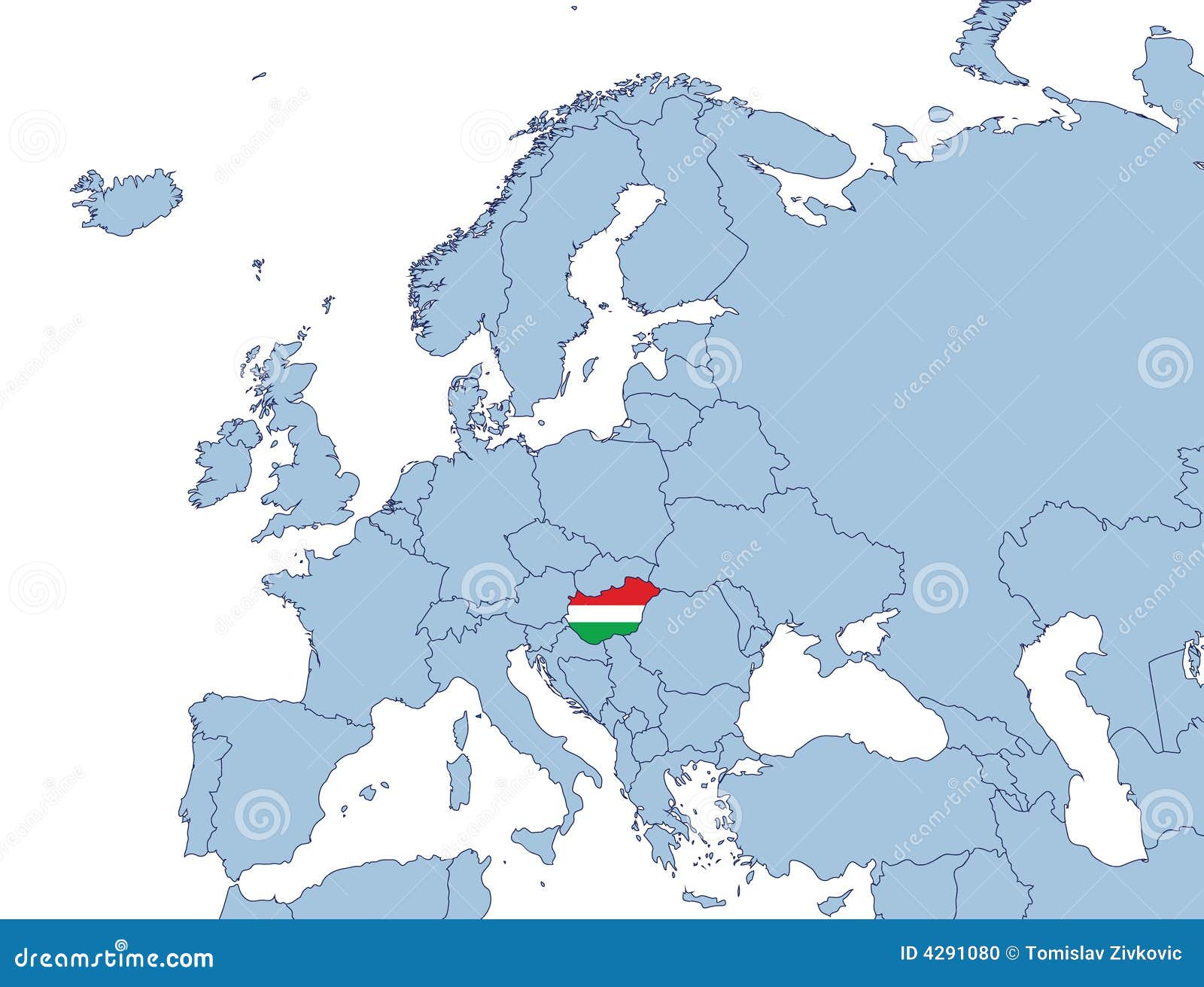 Ungarn auf Europa-Karte vektor abbildung. Illustration von geographie