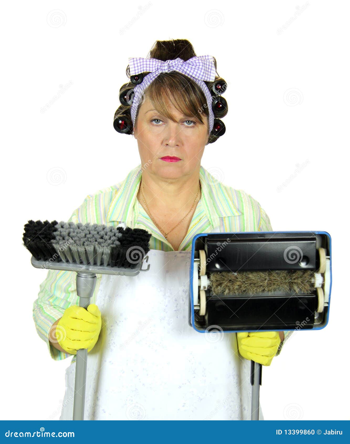 Unhappiest Housewife in the World Stock Photo - Image of apron, plump ...