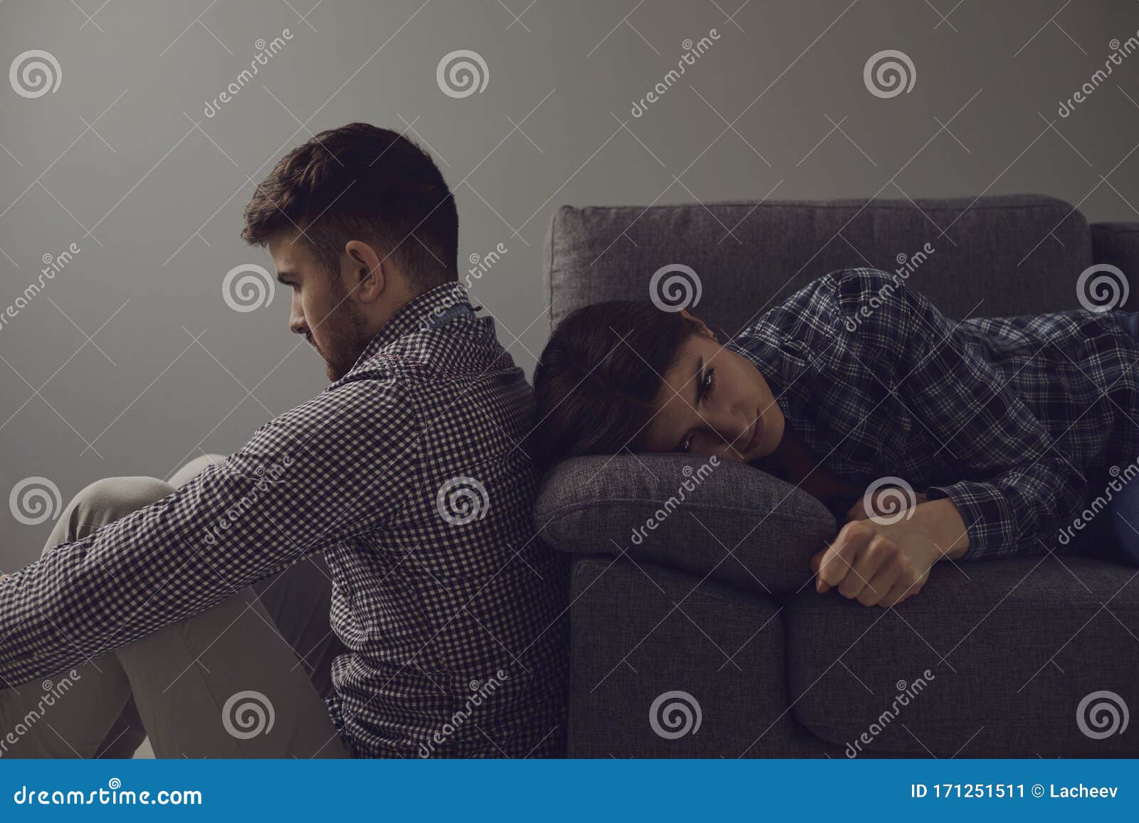 Unhappy Couple Quarreling Offended in a Divorce. Stock Image - Image of ...