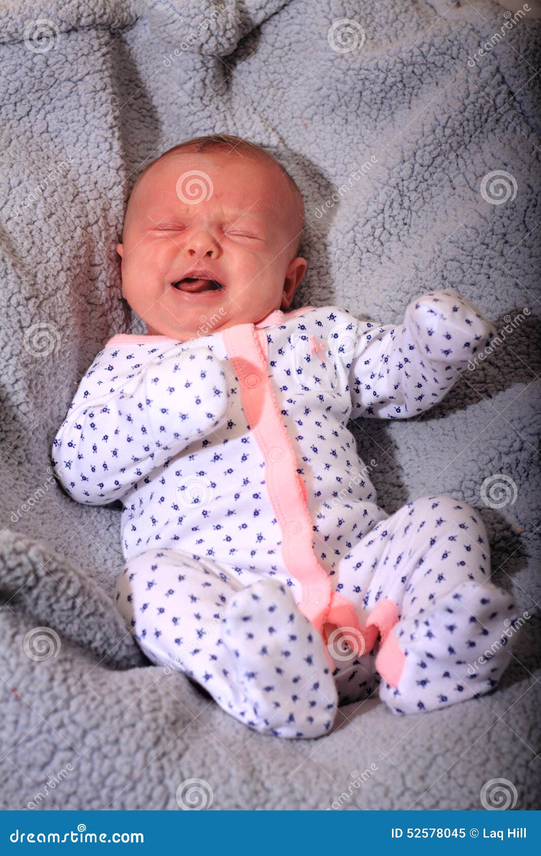 Unhappy Crying New Baby stock image. Image of blanket - 52578045