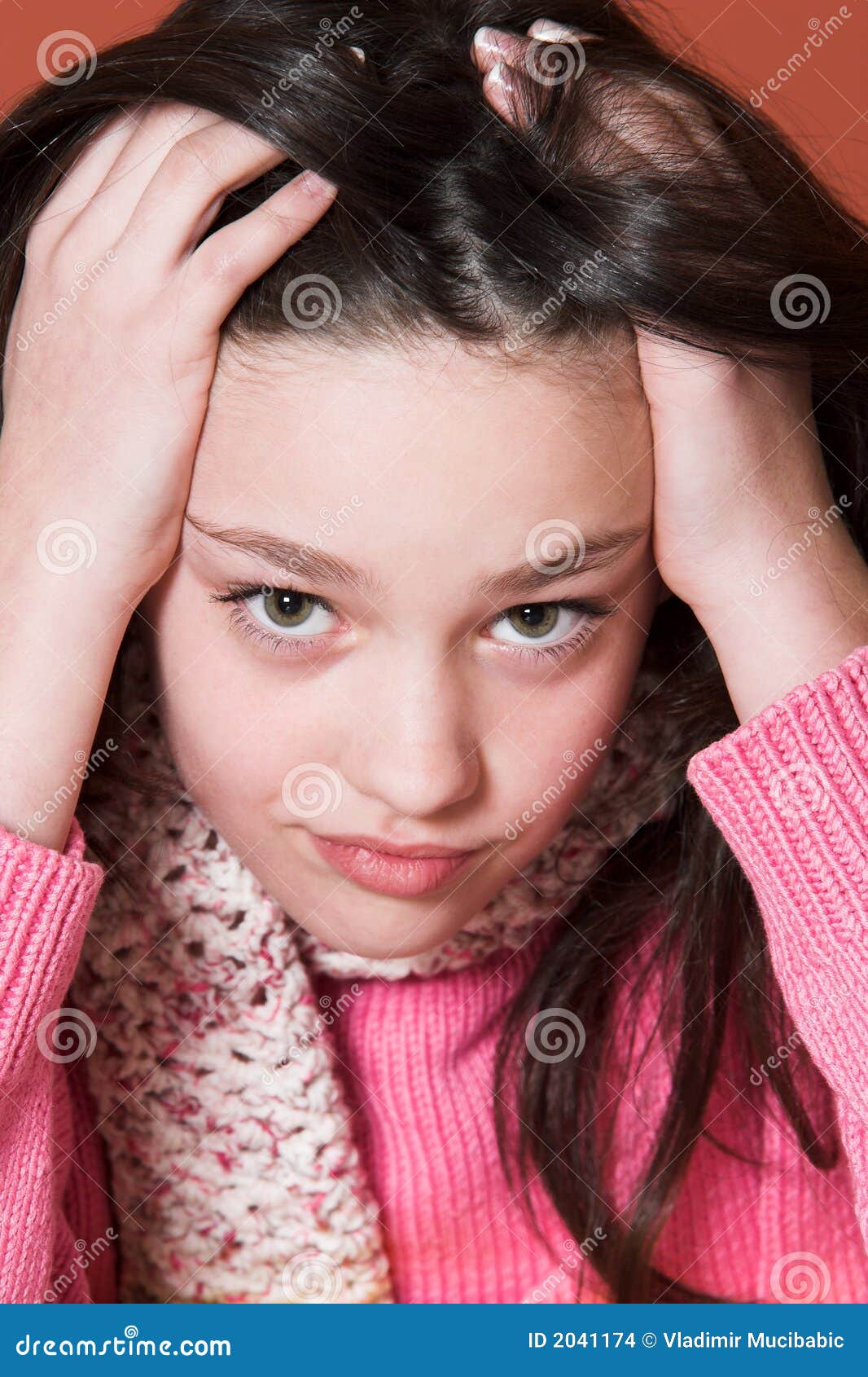 Unhappy girl stock photo. Image of pensive, face, problem - 2041174