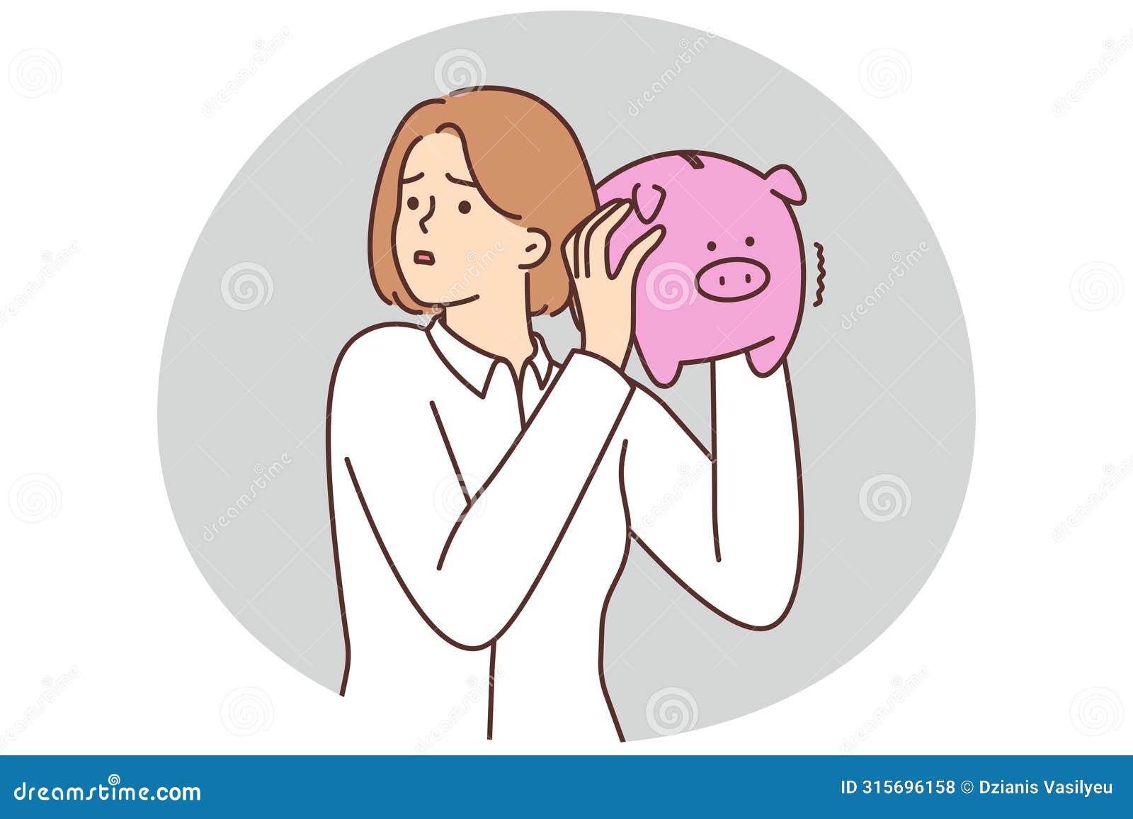 unhappy woman with piggybank stressed with finances