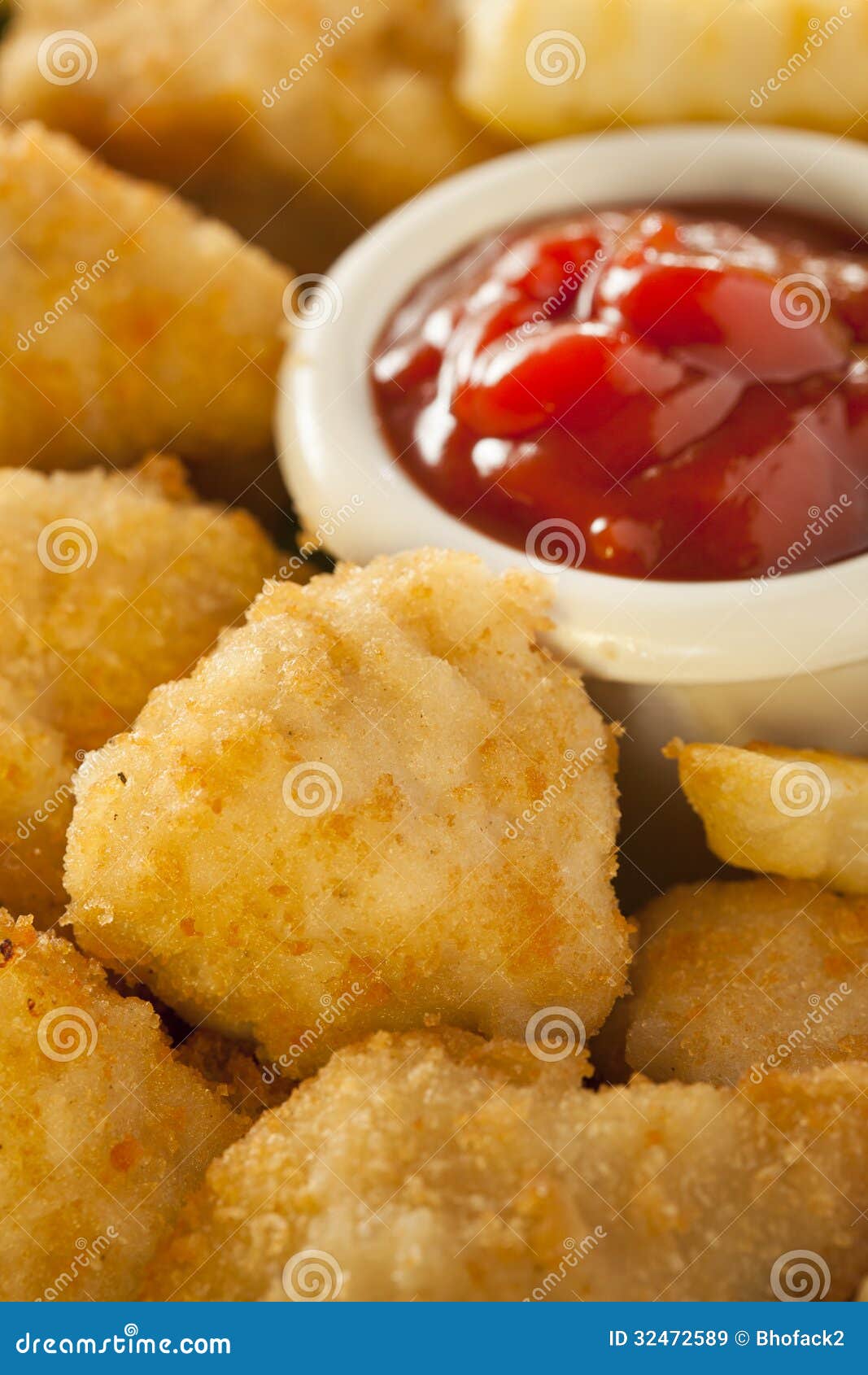 Unhealthy Chicken Nuggets and Fries Stock Image Image of meat, food