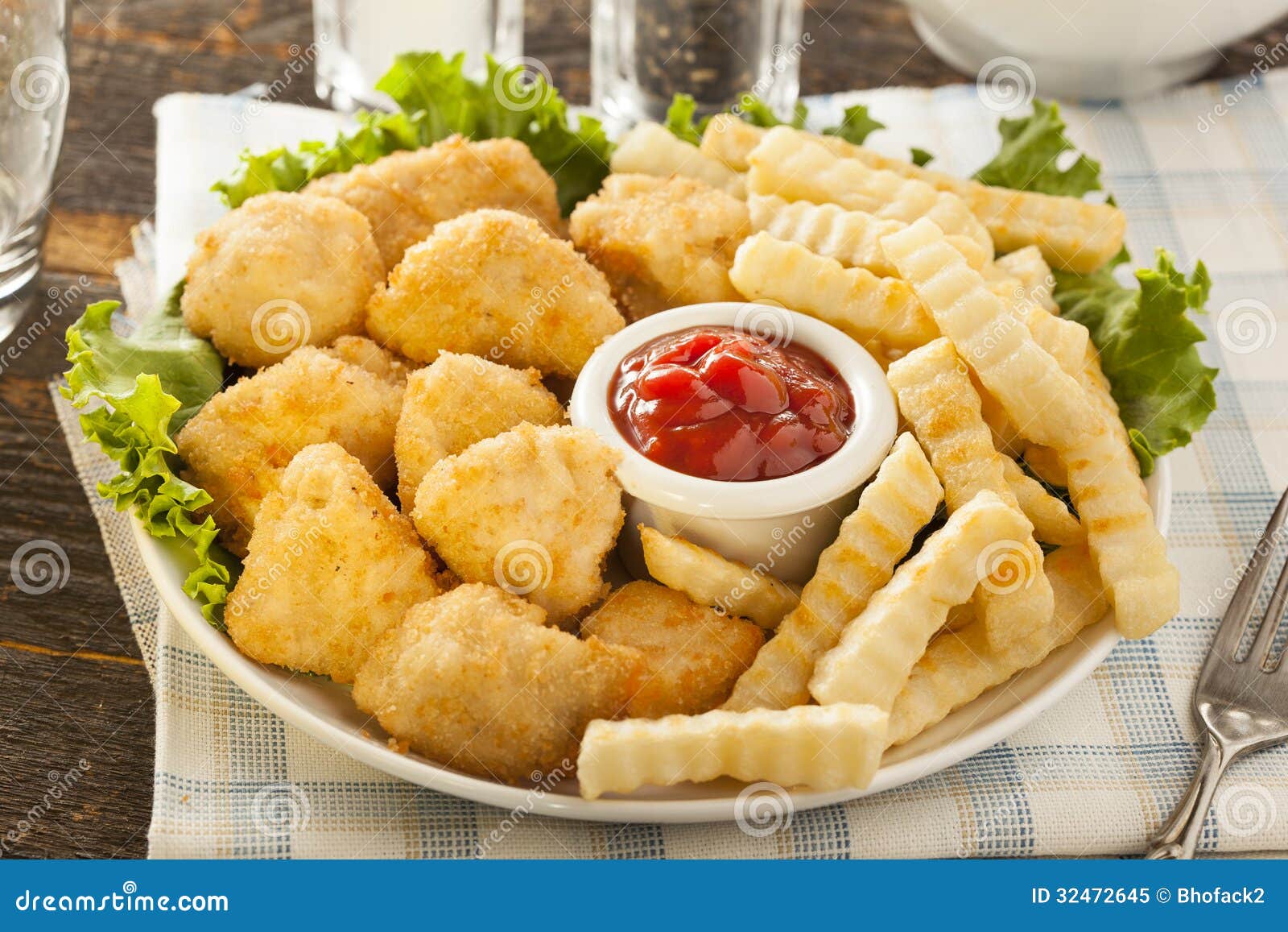 Unhealthy Chicken Nuggets and Fries Stock Image Image of food