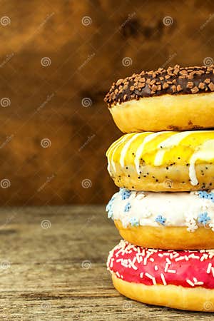 Unhealthy Food Donuts On A Wooden Table Dangers Of Obesity And Diabetes Sales Of Sweets Stock Unhealthy Food Donuts On A Wooden Table Dangers Of Obesity And Diabetes Sales Of Sweets Stock
