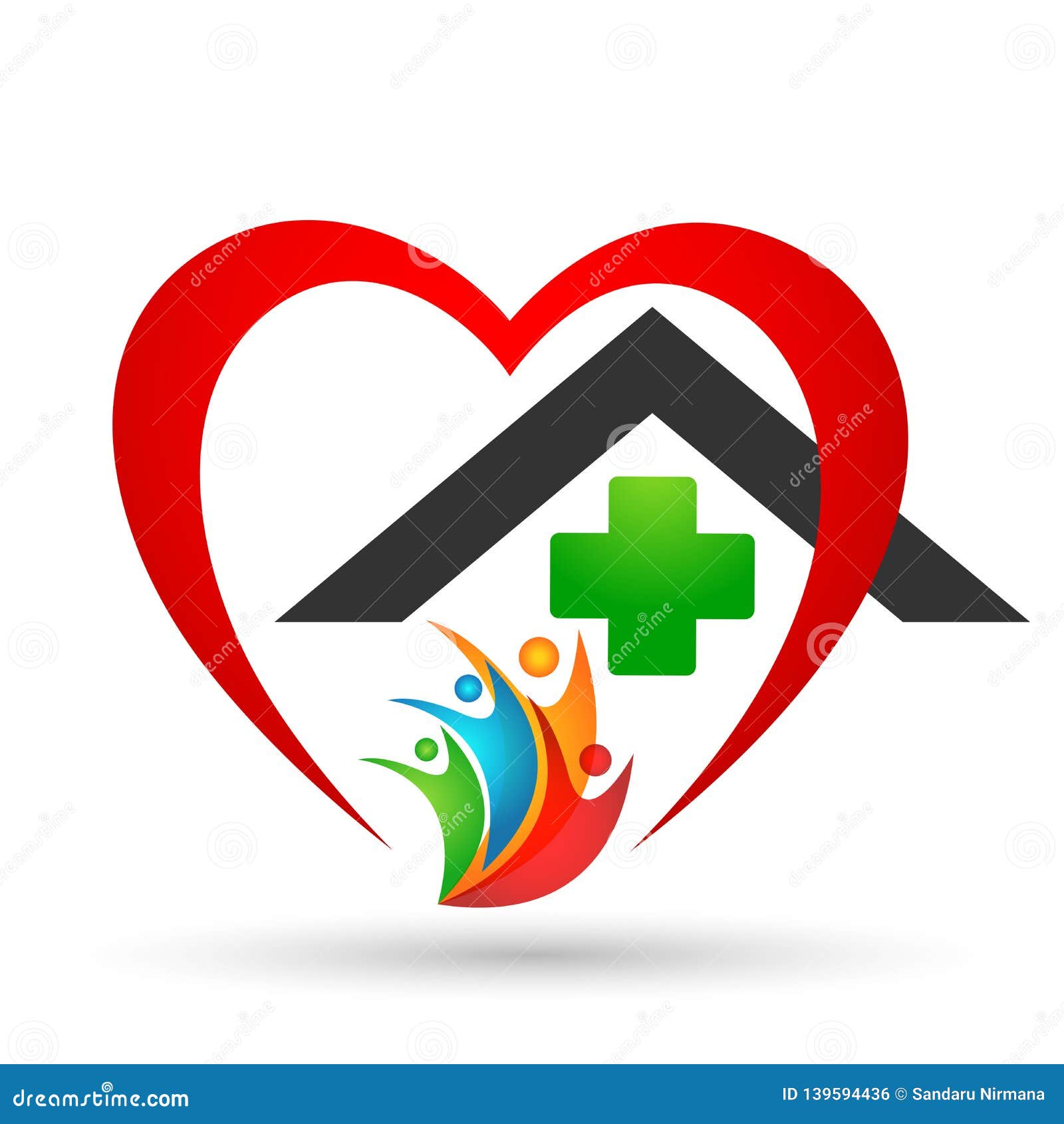 Unión Médica De La Salud De La Familia, Corazón Del Amor Y Cuidado En Una  Cruz Roja Del Corazón Y Elemento Del Vector Del Icono D Ilustración del  Vector - Ilustración de