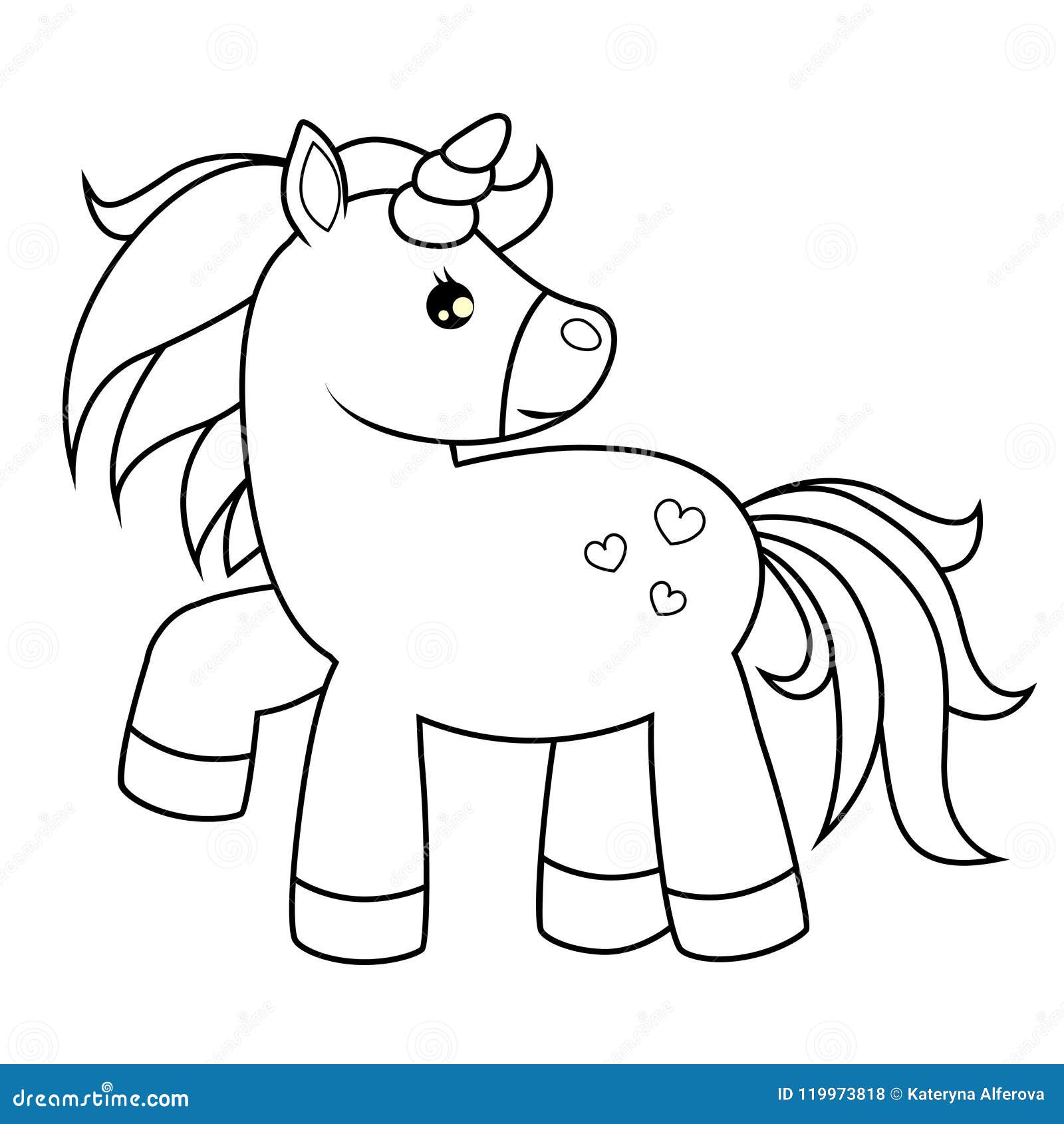 vector desenho de unicornio para criança colorir Stock Illustration