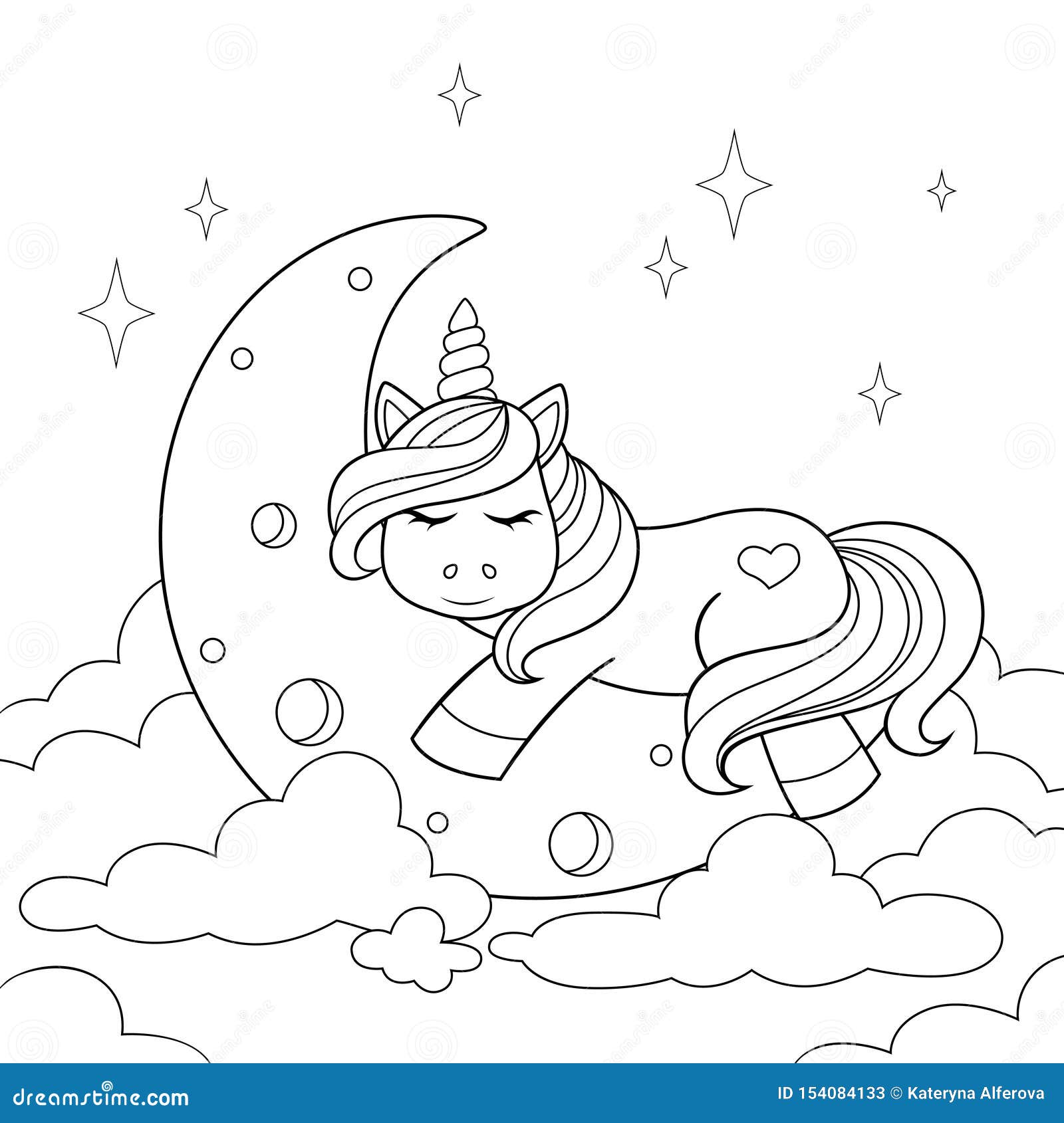 vector desenho de unicornio para criança colorir Stock Illustration