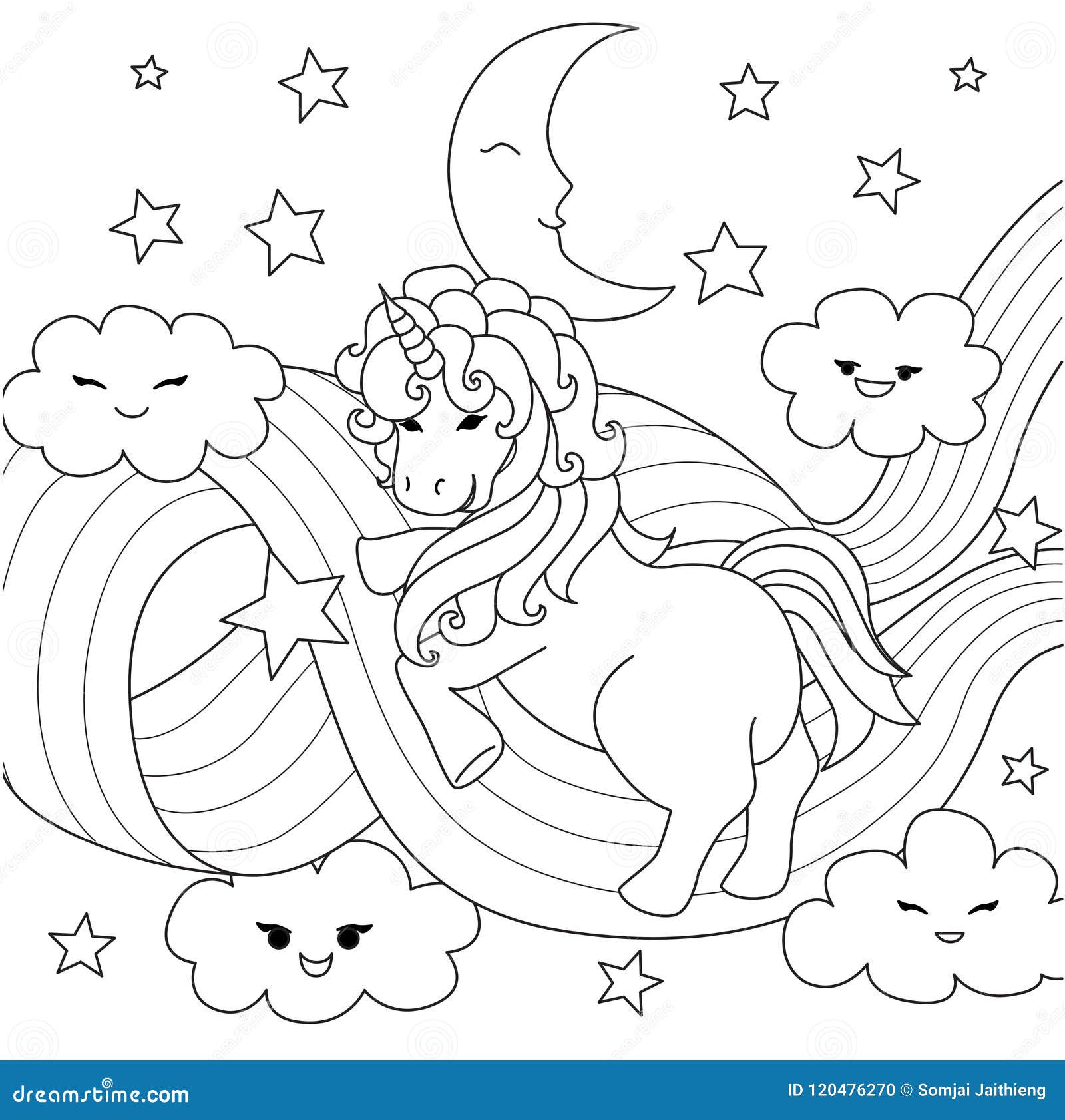 Desenho de Princesa arco-íris para colorir