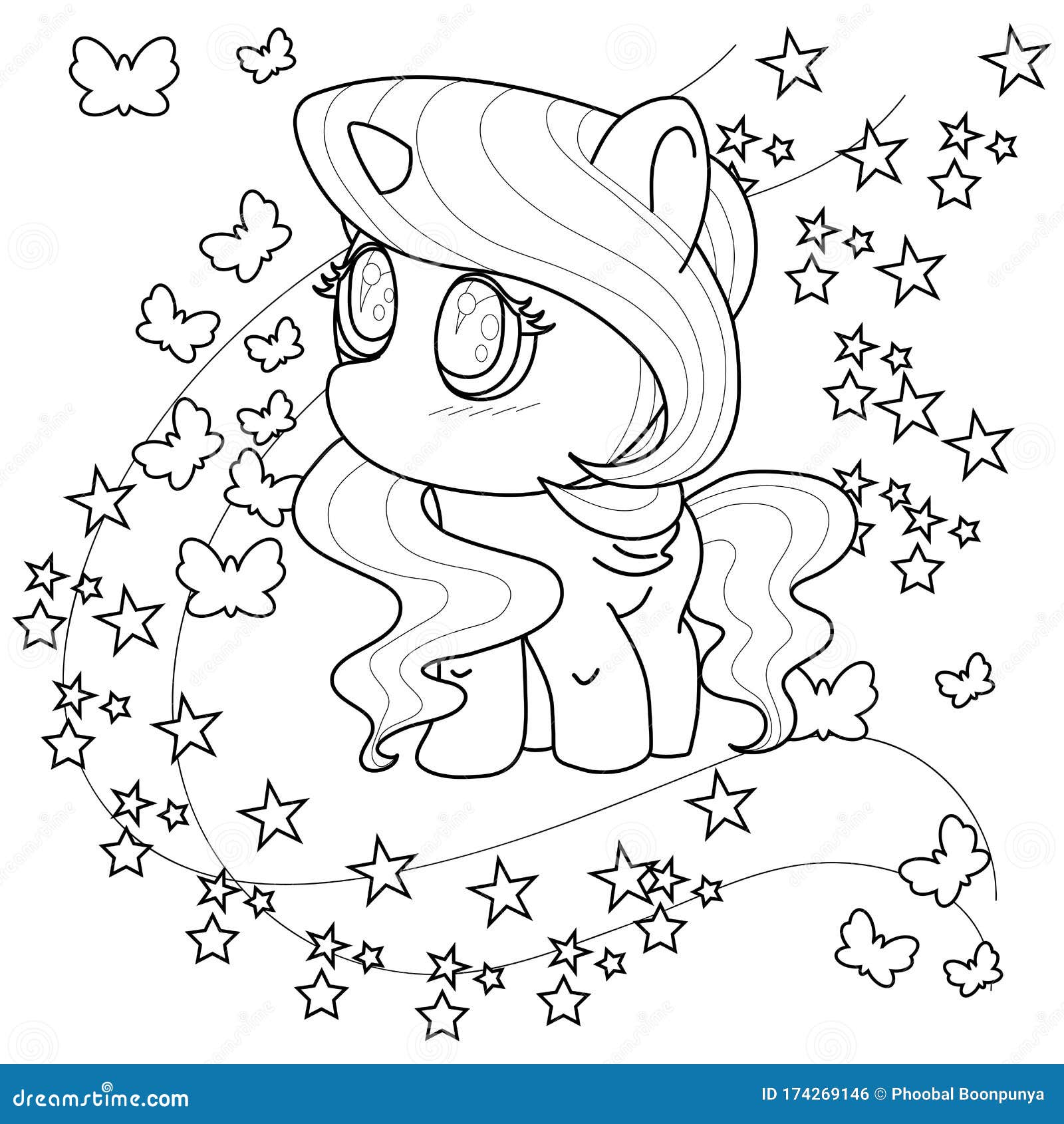 My Little Pony coloring page with unicorn