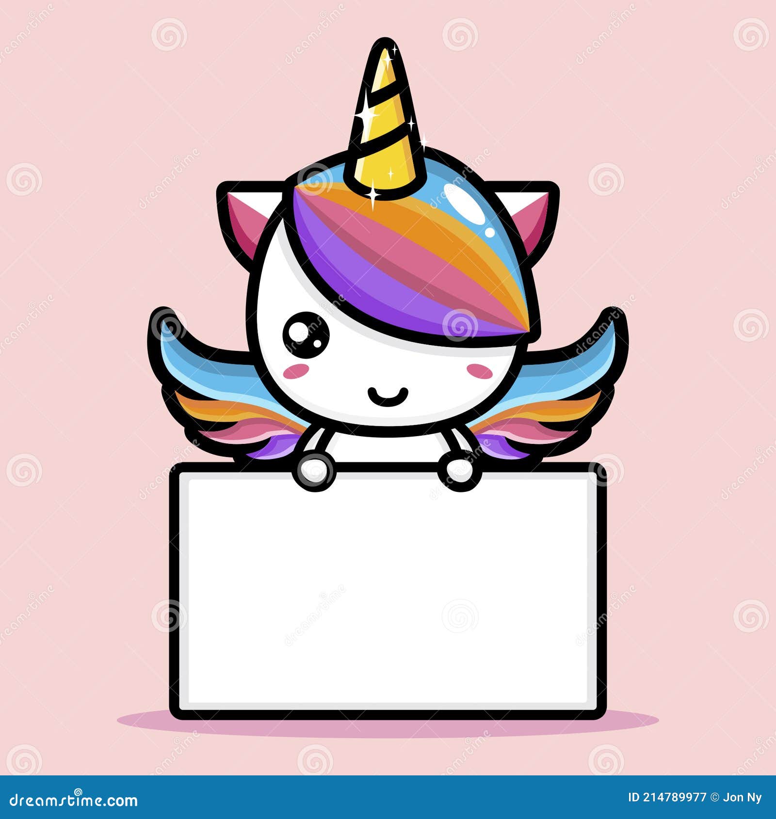 Unicorn Animal Cartoon Character Holding a White Board for Text Stock  Vector - Illustration of funny, horn: 214789977