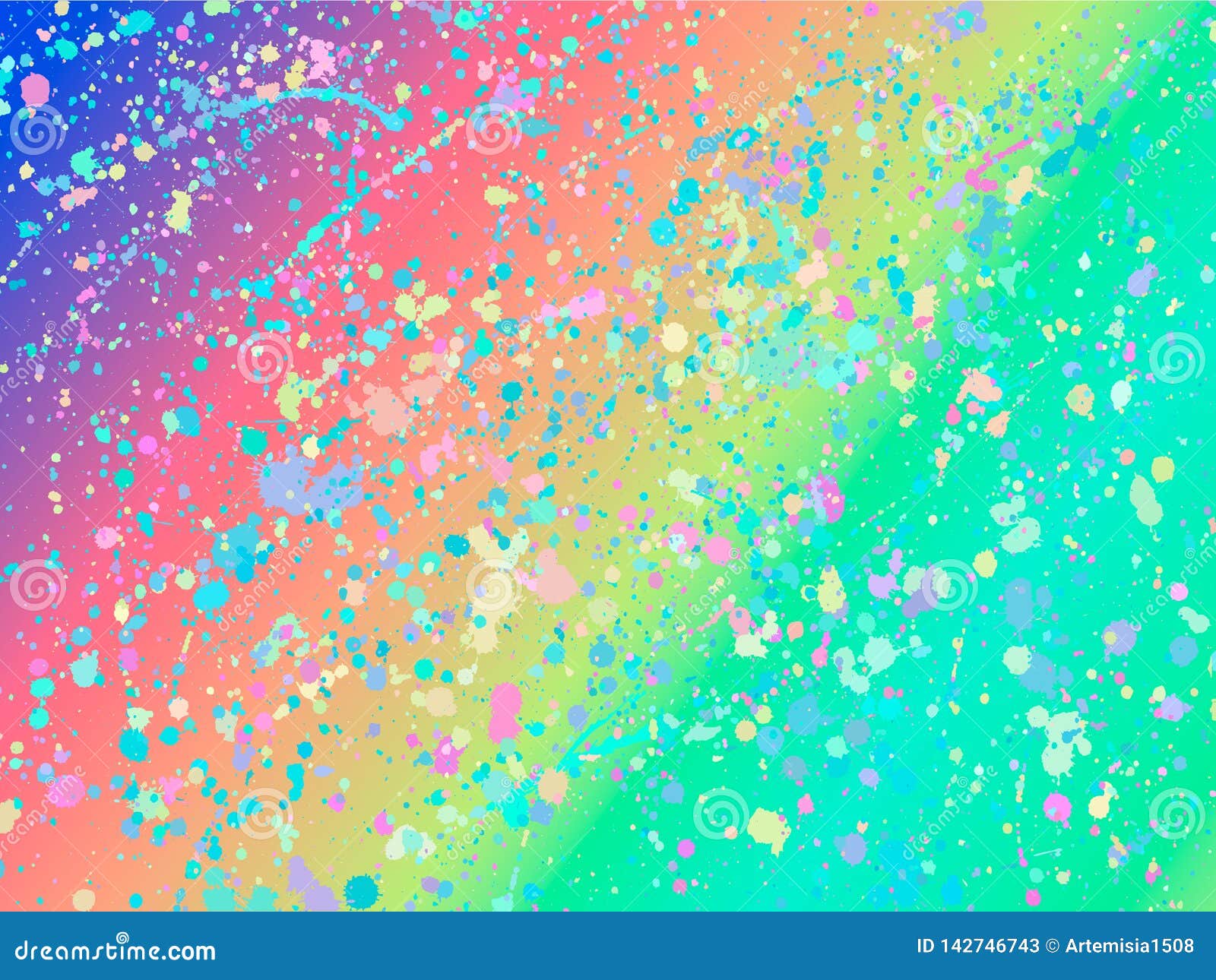 Unicorn Background With Rainbow Mesh Fantasy Gradient Backdrop With Splash Vector Illustration For Poster Brochure Stock Vector Illustration Of Fantasy Gemstone 142746743