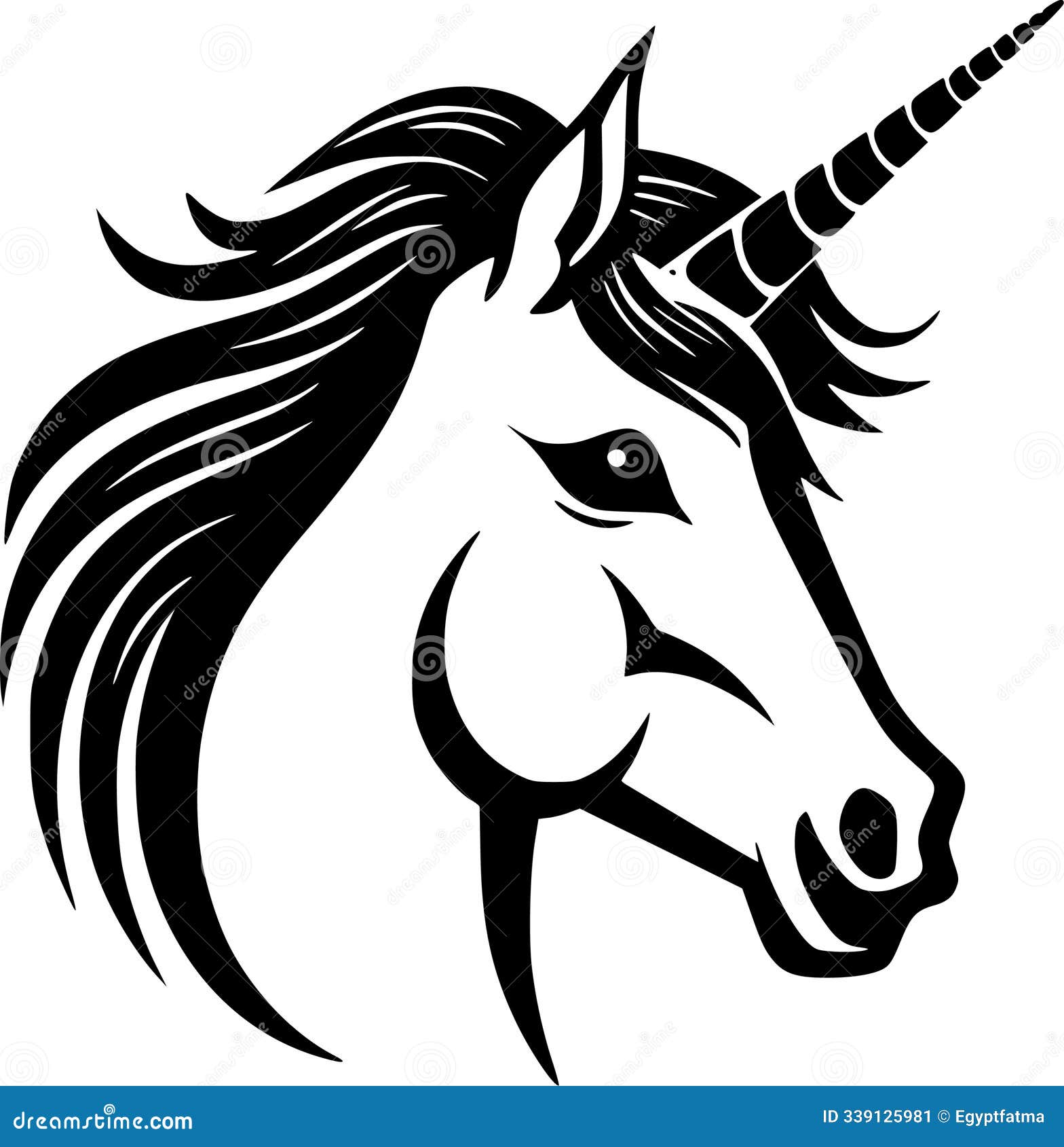 unicorn - black and white  