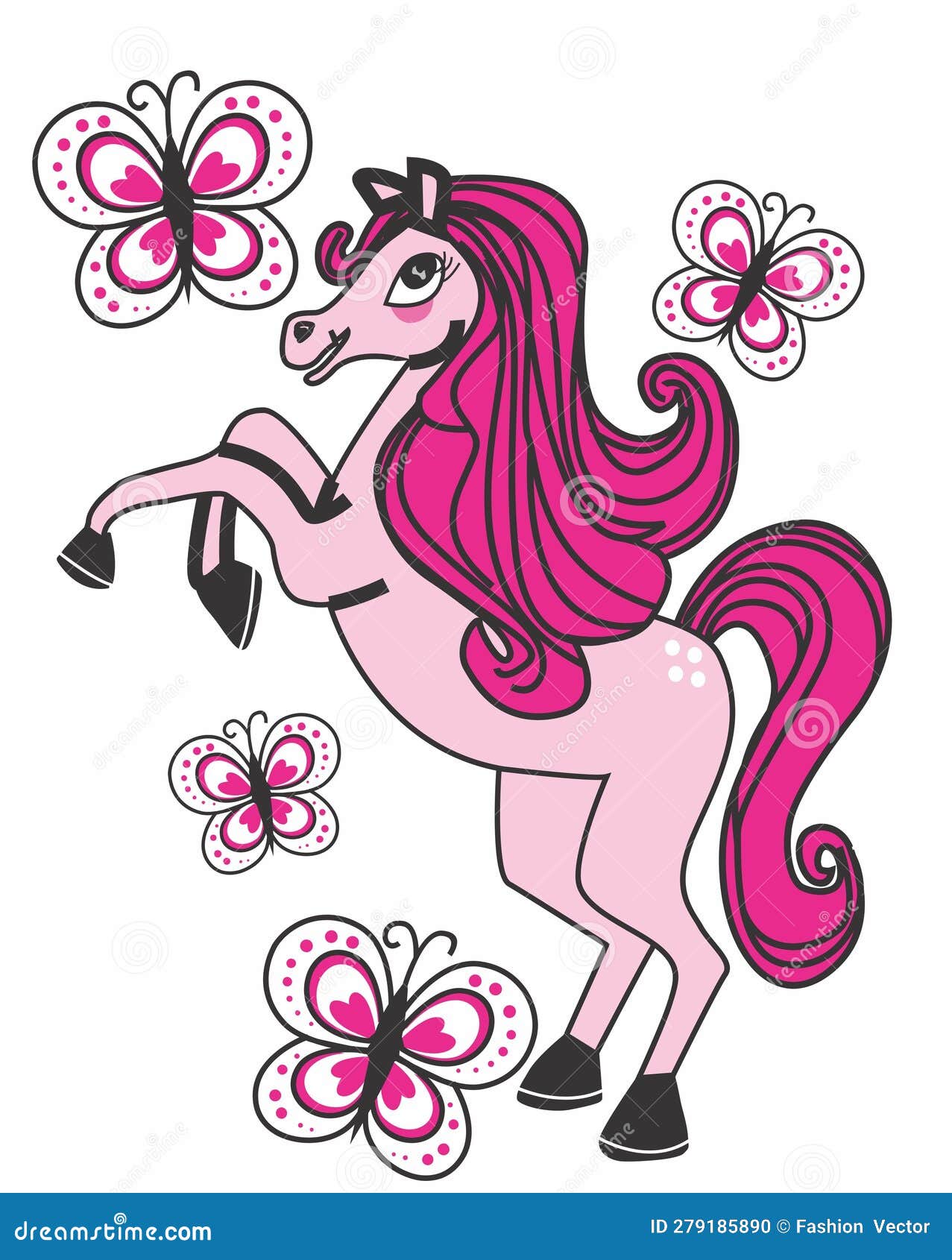 unicorn with butterfly print