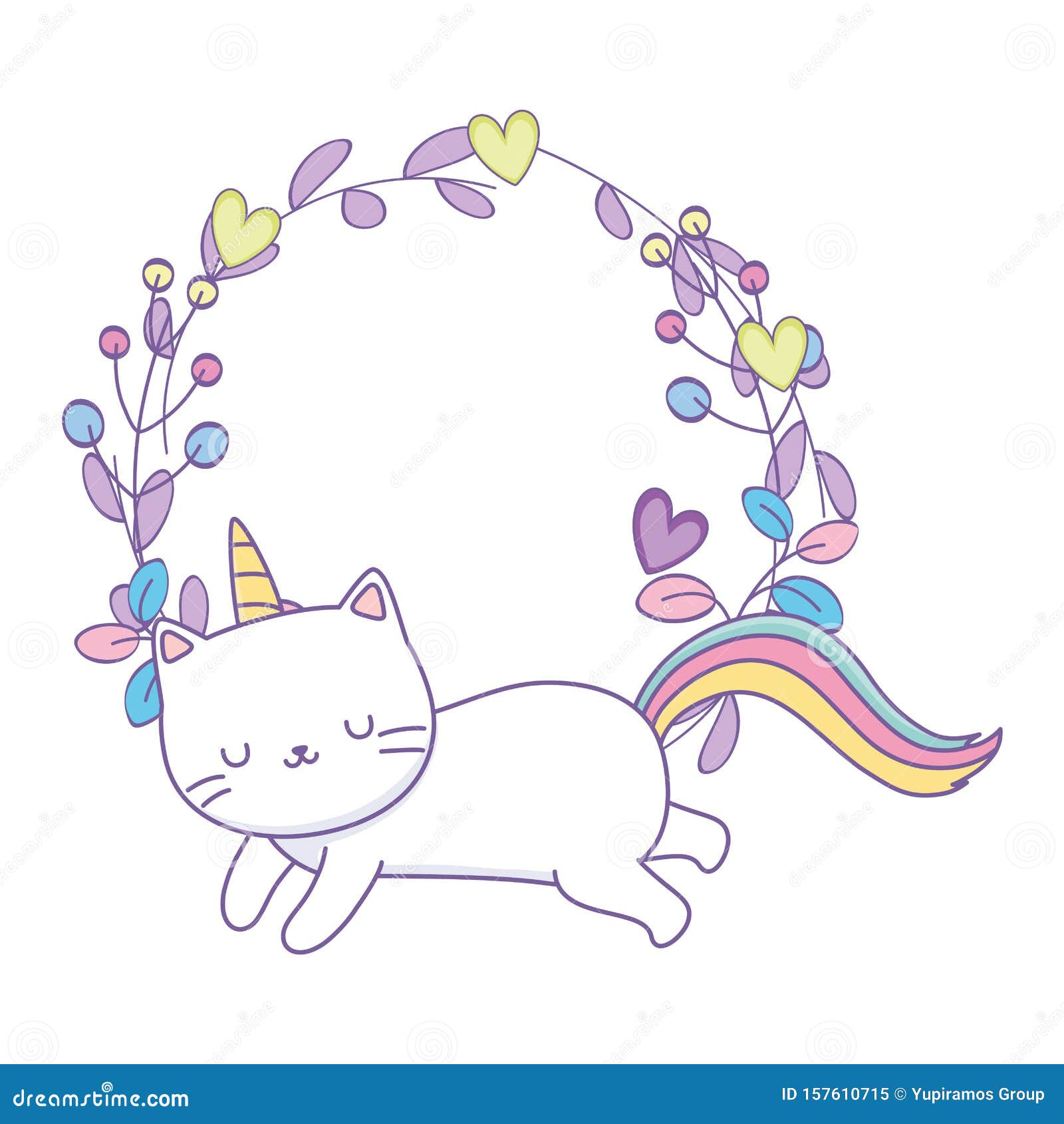 Unicorn Cat Cartoon Vector Design Stock Vector - Illustration of kawaii,  inspiration: 157610715