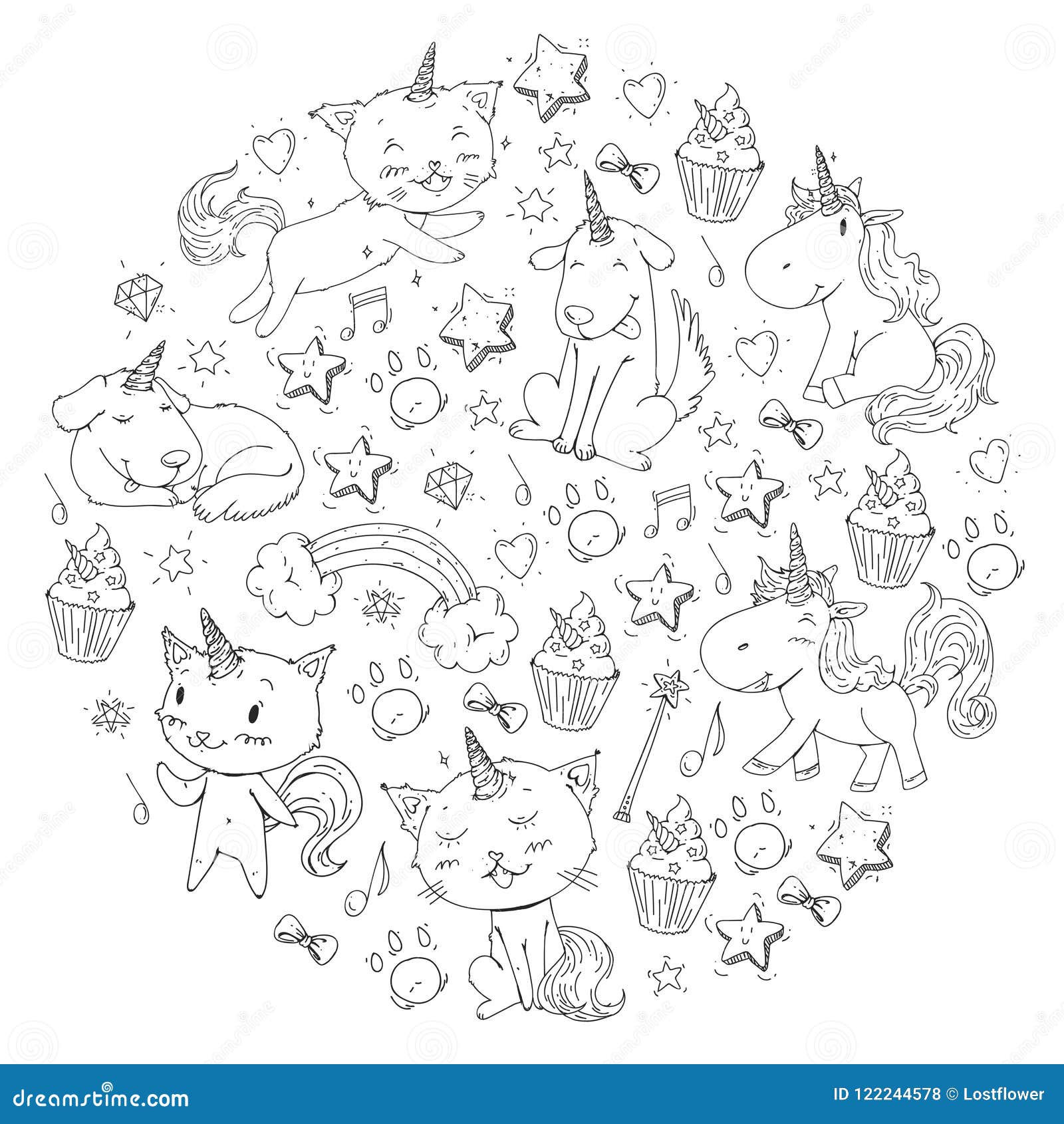 Unicorn Dog Coloring Page - 52+ Popular SVG Design