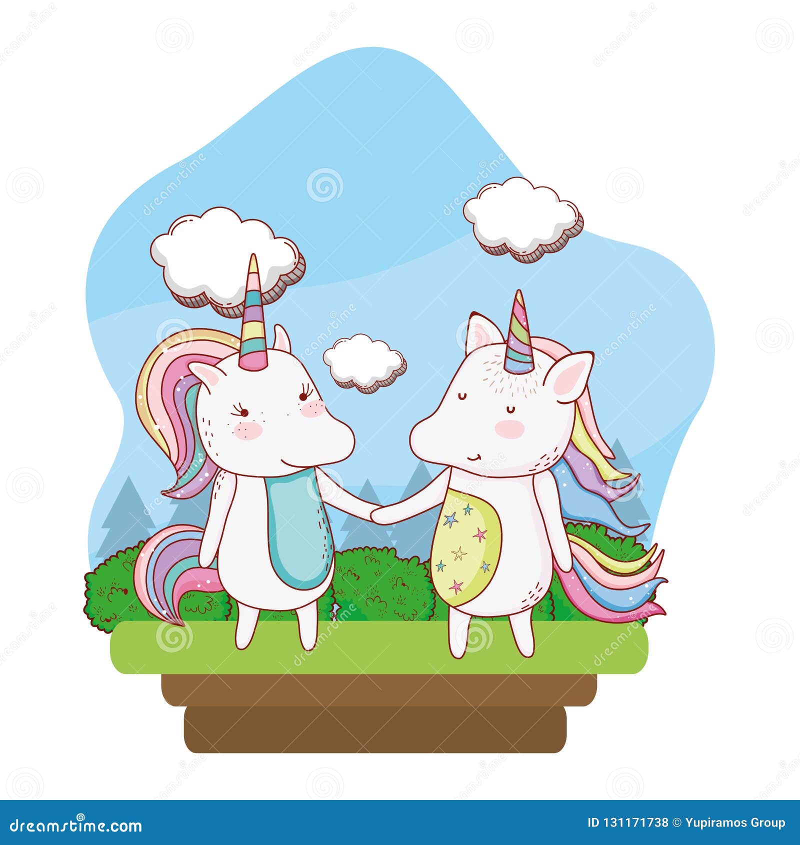 Married couple and unicorn
