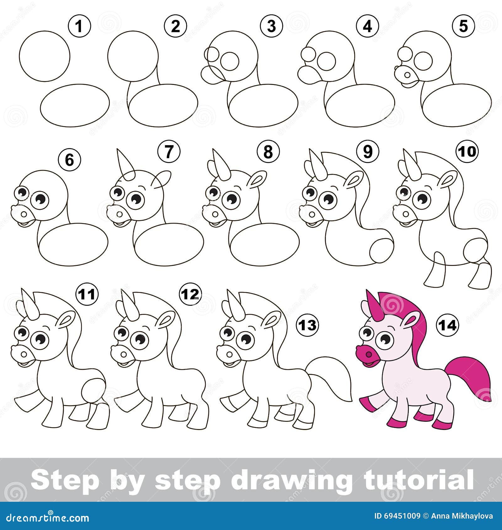 Unicorn Cours De Dessin Illustration De Vecteur