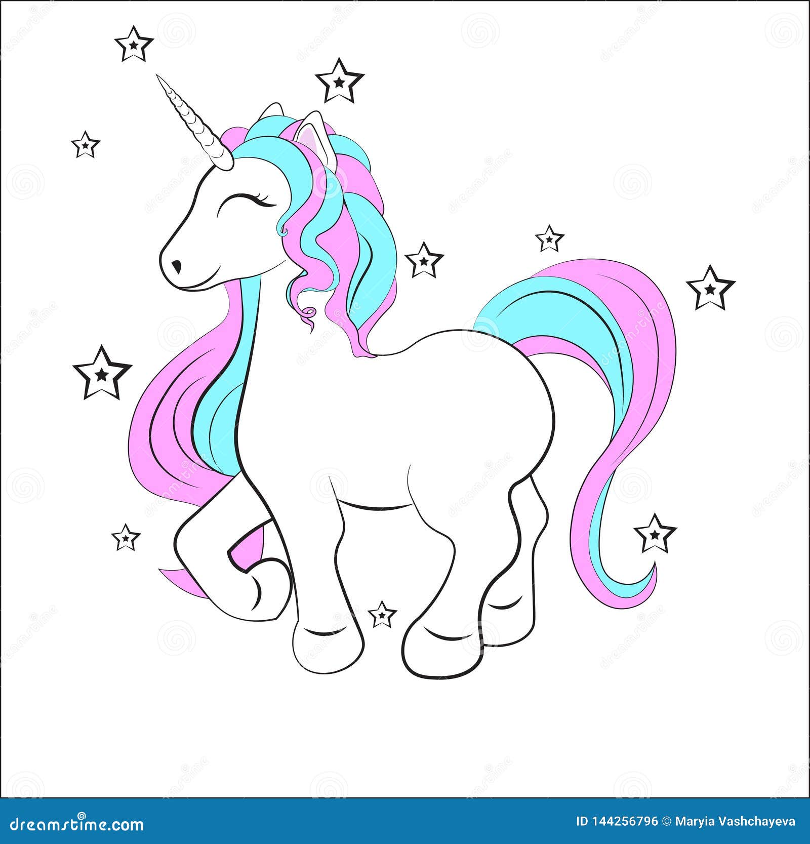 unicorn happy birthday card stock vector illustration of happy horse