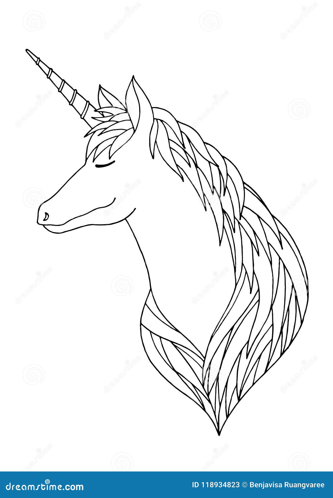 unicorn hand drawing sketck doodle fantasy   