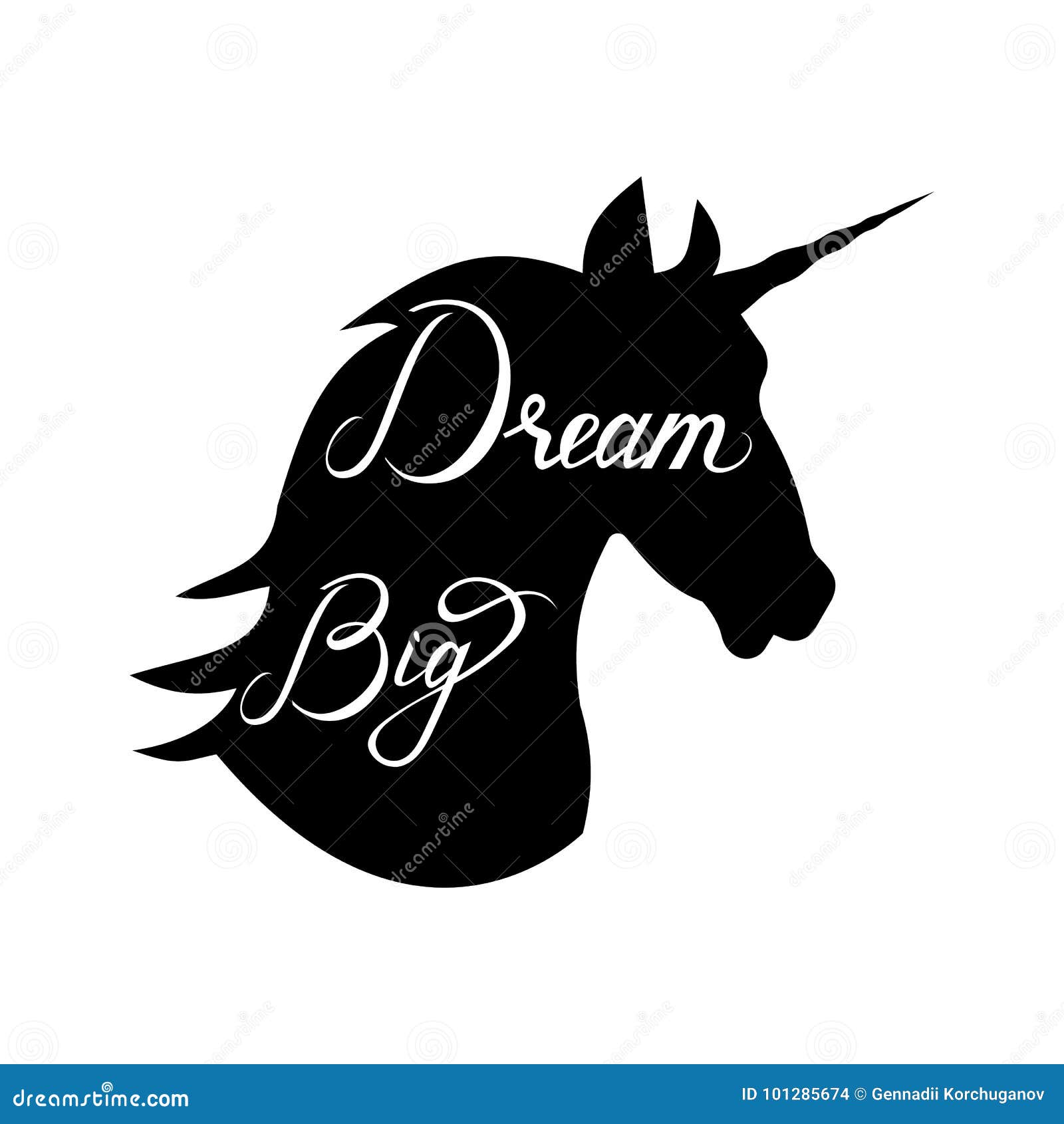 Download Unicorn head silhouette stock vector. Illustration of ...