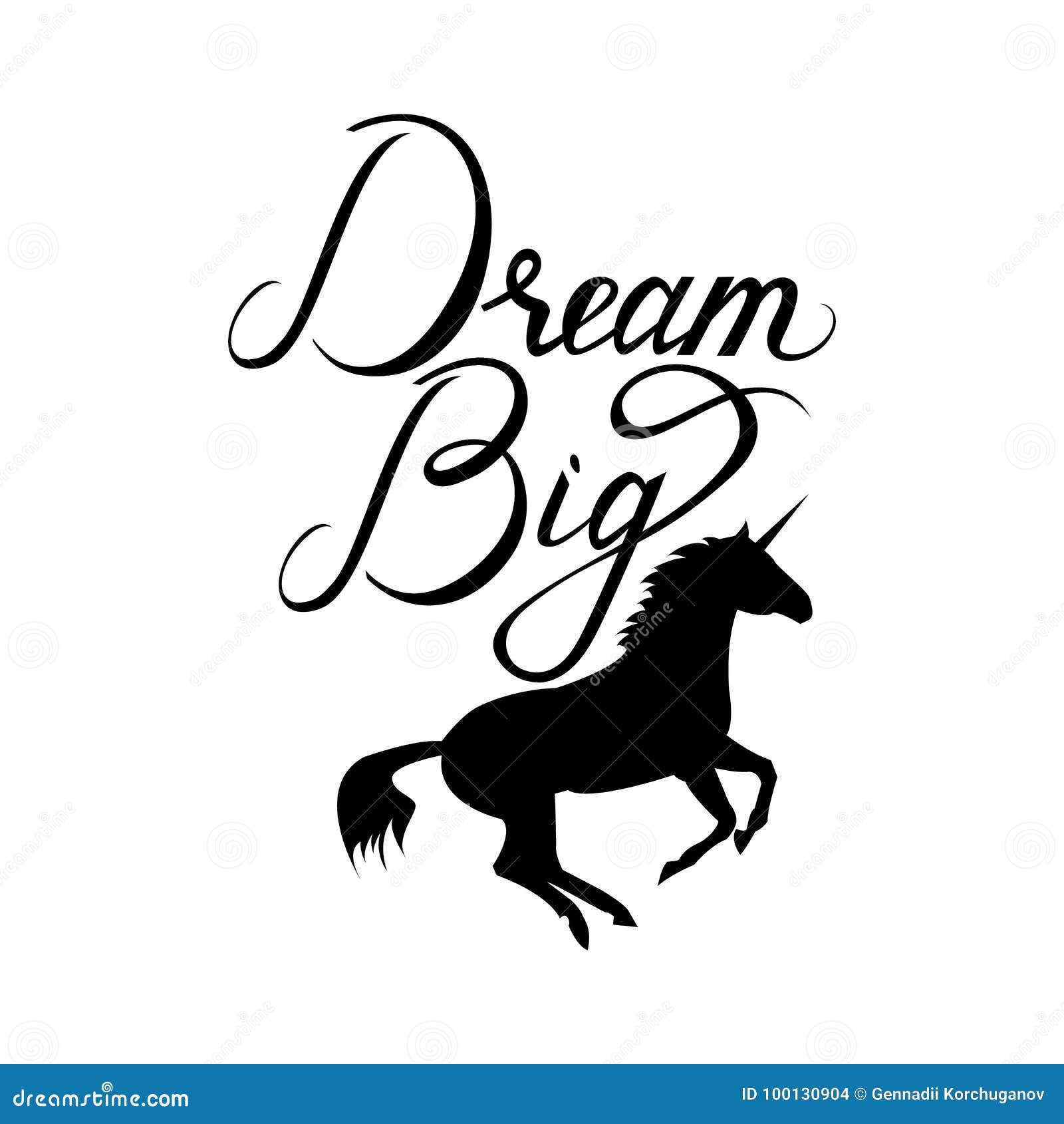 Unicorn Head Silhouette With Text Stock Vector ...