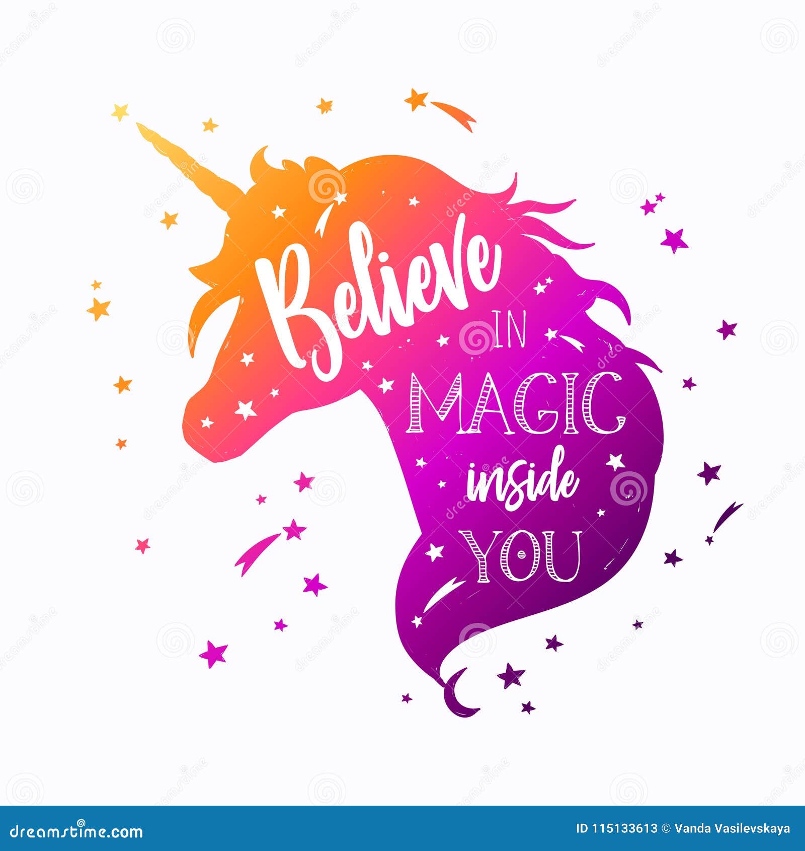 Unicorn head silhouette 1 stock vector. Illustration of poster - 115133613