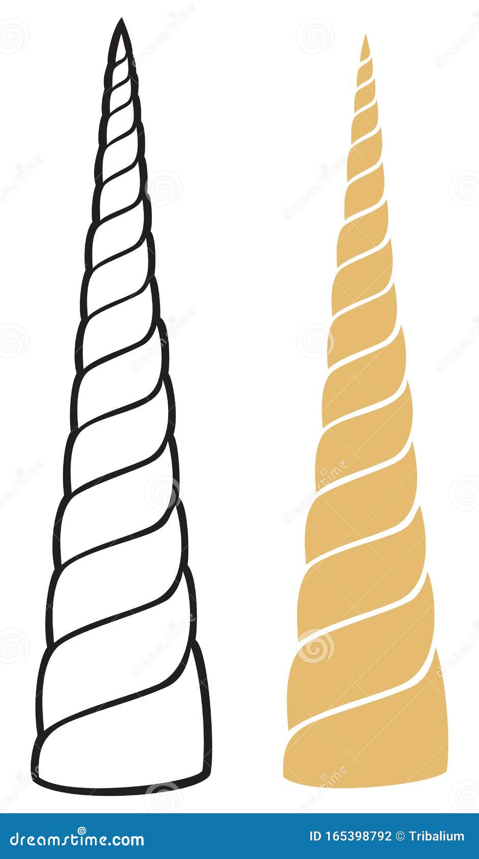 Unicorn Horn Vector Illustration Stock Illustration - Illustration of