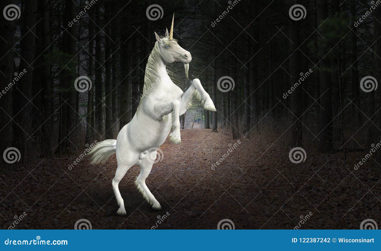 Unicorn Horse, Aard, Het Wild, Bos Stock Foto Afbeelding bestaande