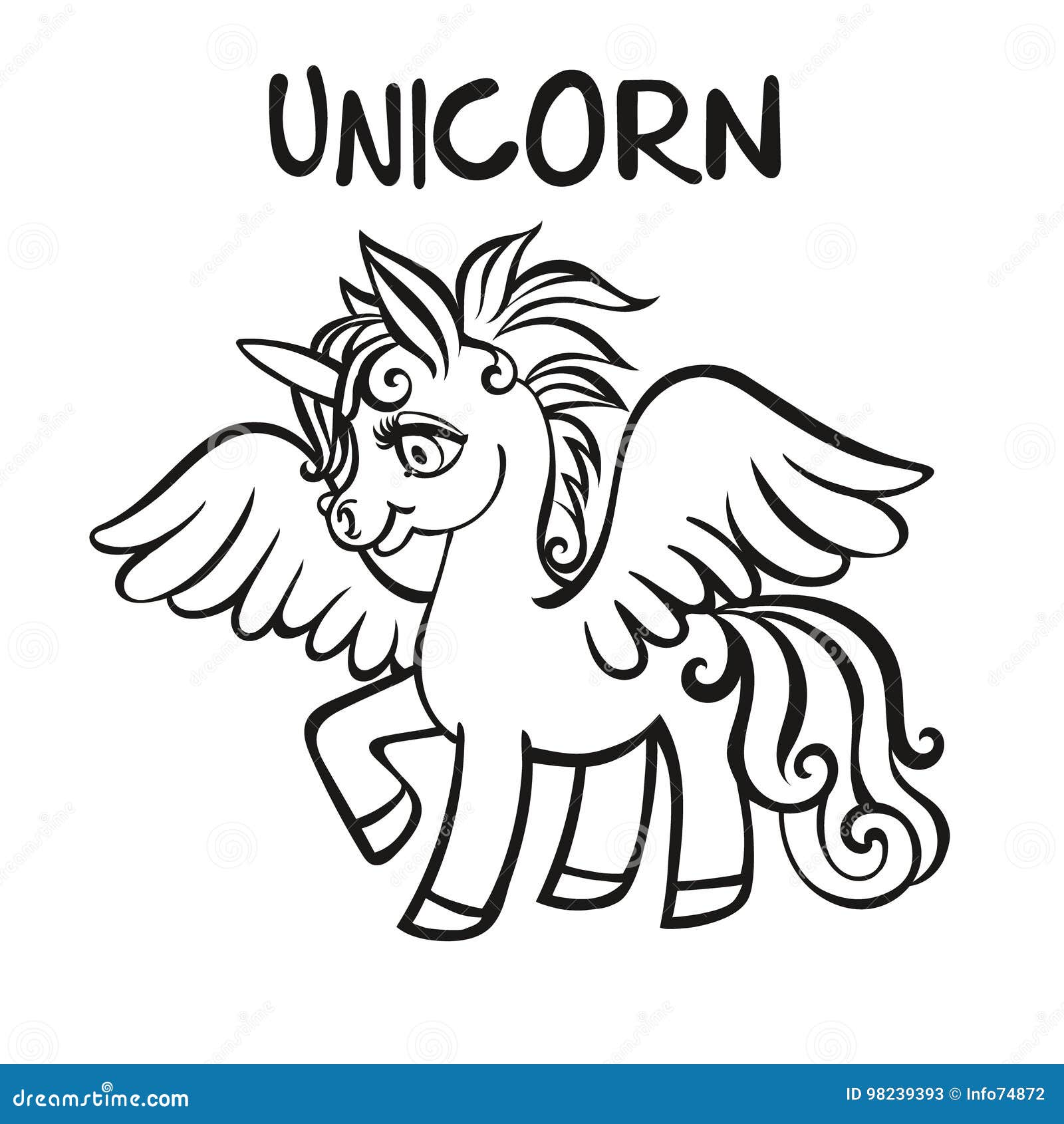 Unicorn Illustrazione Di Vettore Pagine Del Libro Da Colorare Per Gli  Adulti Ed I Bambini Illustrazione di Stock - Illustrazione di arte, invito:  98239393