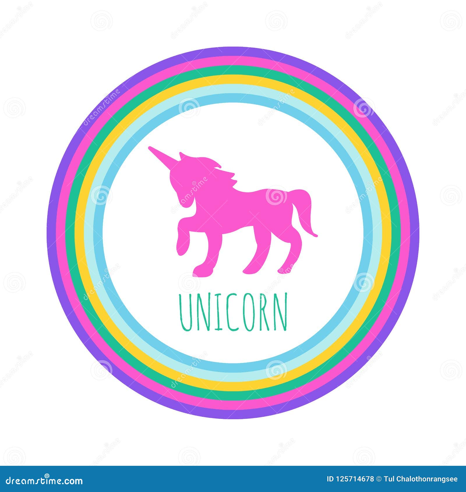 Unicorn logo 1 stock vector. Illustration of pink, abstract - 125714678