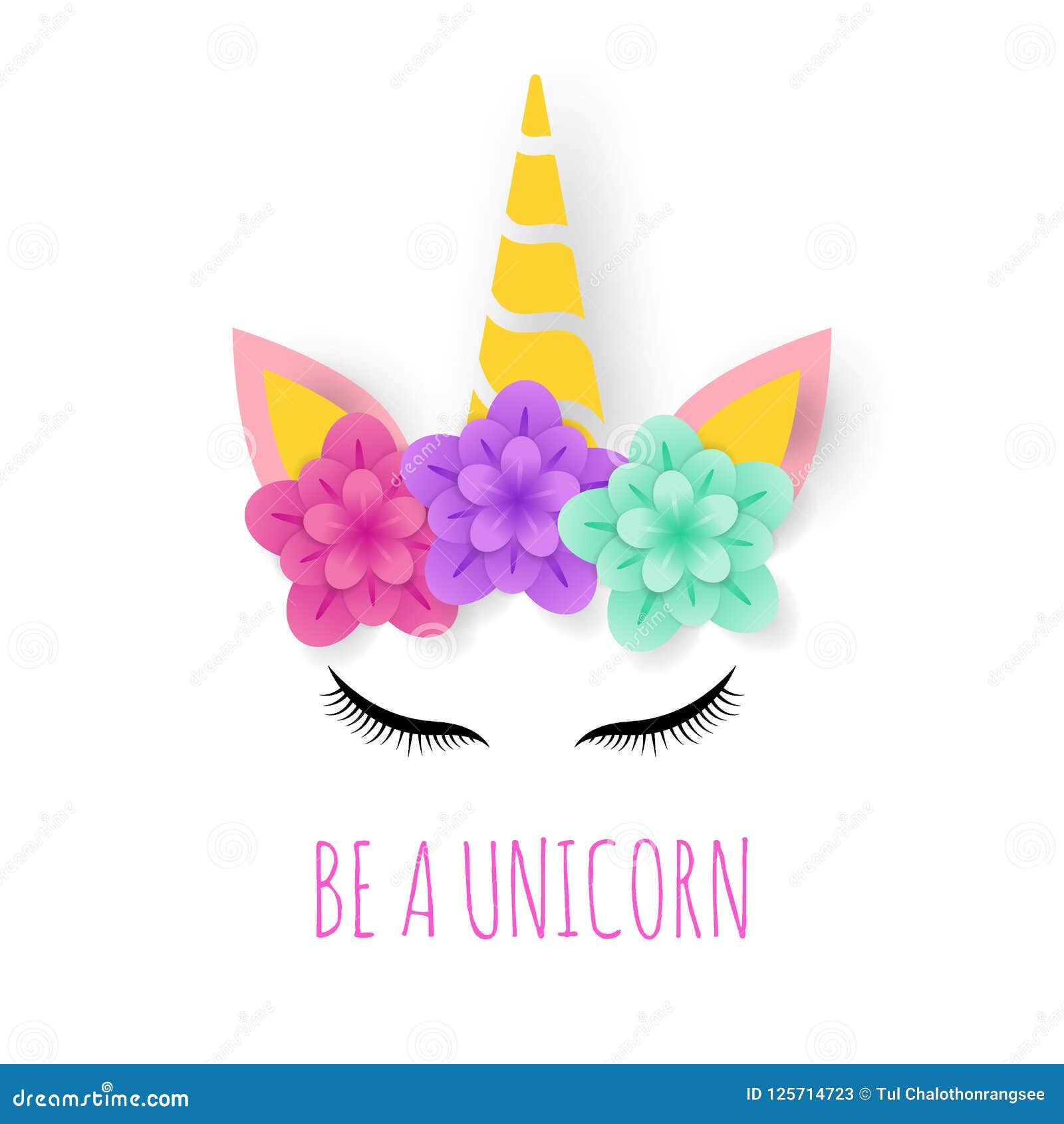Unicorn paper art logo stock vector. Illustration of tale 125714723