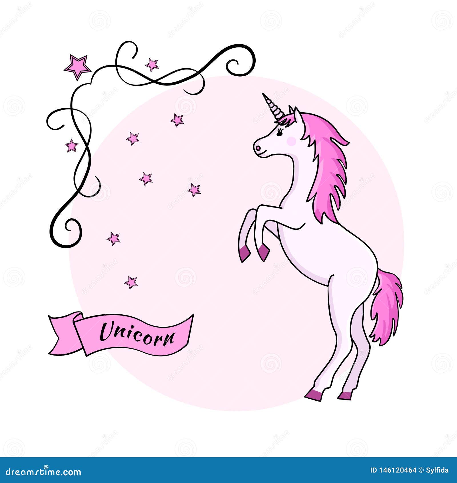 Download Unicorn On Pink Background, Vector Stock Illustration ...