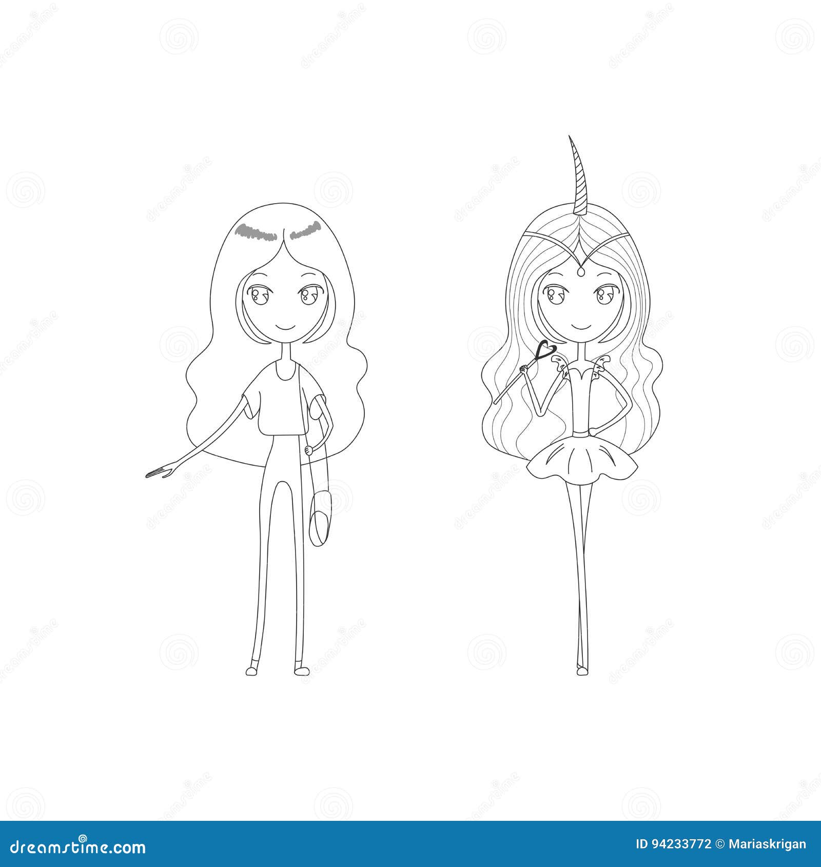 Unicorn Princess Stock Vector Illustration Of Girl Fairy 94233772